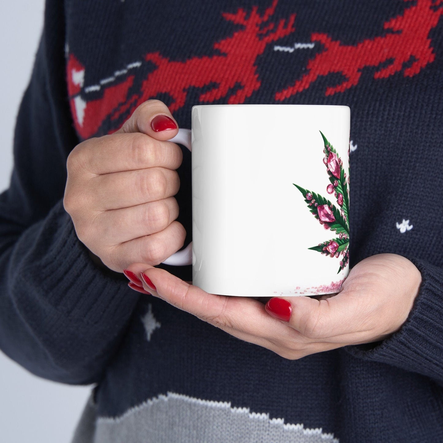 PINK WEED CRYSTALS - 420 Coffee Mug (11oz) Perfect Gift for Smokers/ Marijuana Gift; Wake and Bake Mug - Cannabis Cup / Stoner Mug