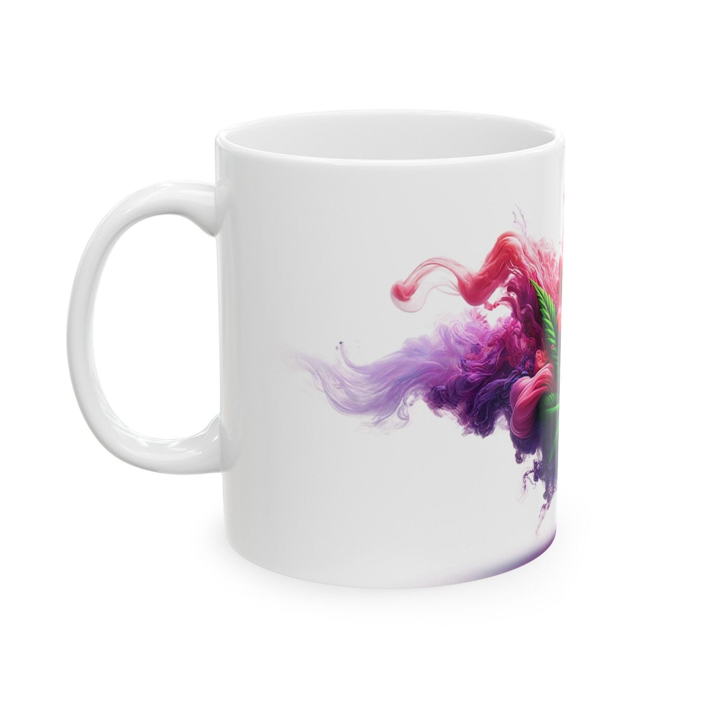 PURPLE/PINK SMOKEY Leaf - 420 Coffee Mugs (11oz) Perfect Gift for Smokers/ Marijuana Gift; Wake and Bake Mug - Cannabis Cup / Stoner Mug