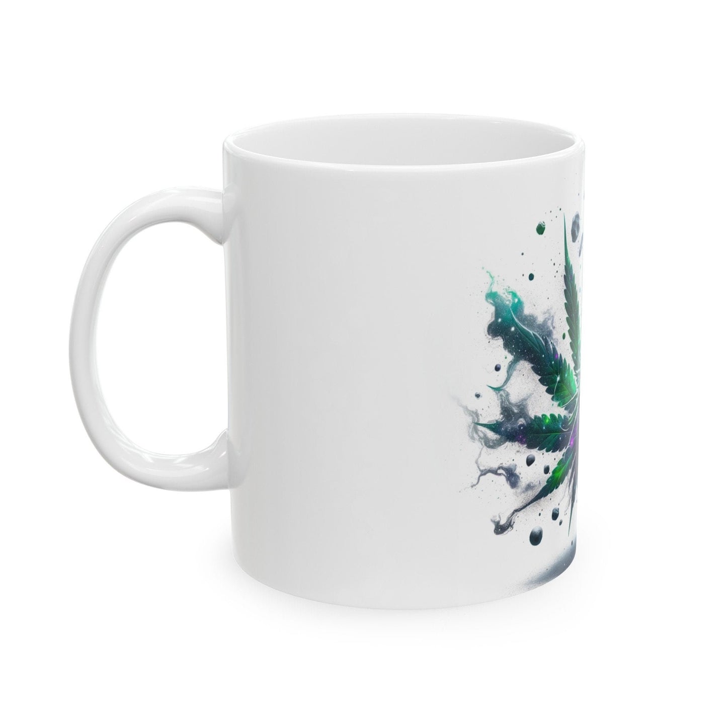 SPACEY WEED LEAF - 420 Coffee Mug (11oz) Perfect Gift for Smokers/ Marijuana Gift; Wake and Bake Mug - Cannabis Cup / Stoner Mug
