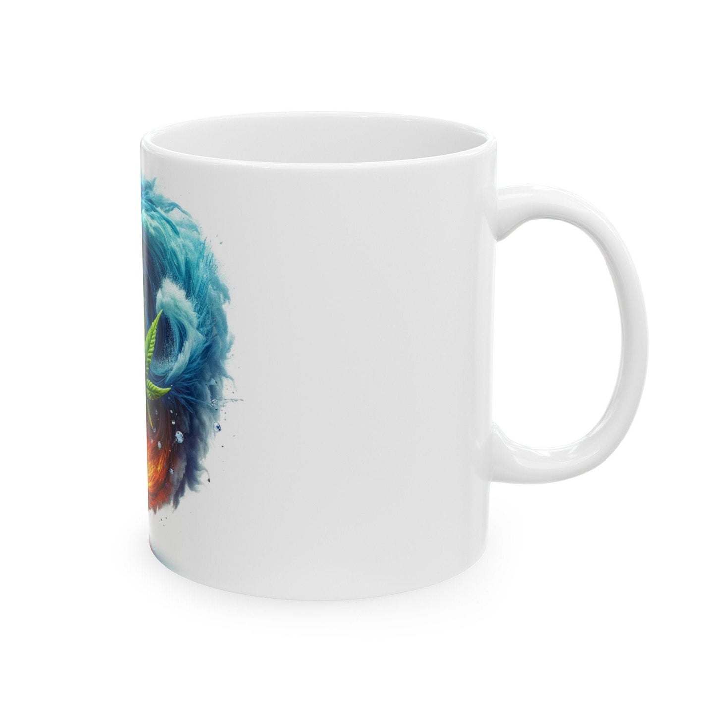 FIRE & WATER WEED Leaf - 420 Coffee Mugs (11oz) Perfect Gift for Smokers/ Marijuana Gift; Wake and Bake Mug - Cannabis Cup / Stoner Mug
