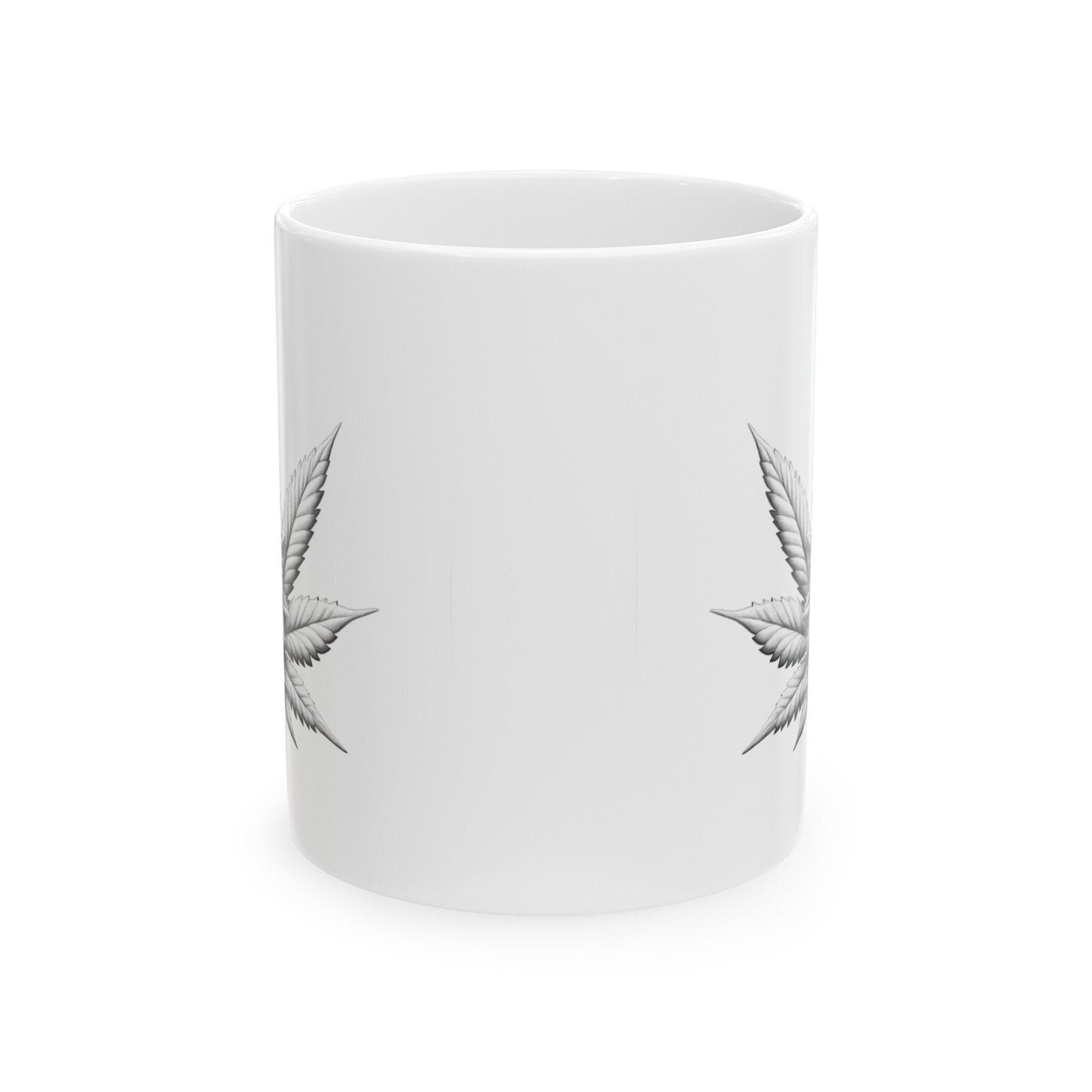 WHITE WEED PLANT - Weed Coffee Mugs (11oz) Perfect Gift for Smokers/ Marijuana Gift; Wake and Bake Mug - Cannabis Cup / Stoner Mug