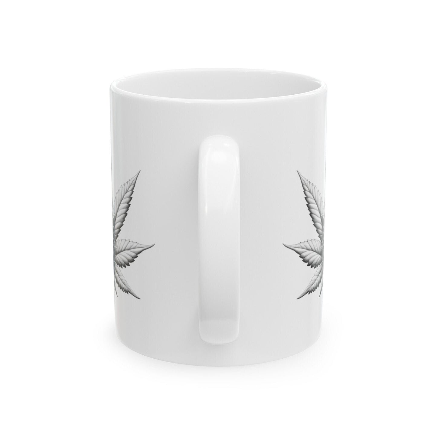 WHITE WEED PLANT - Weed Coffee Mugs (11oz) Perfect Gift for Smokers/ Marijuana Gift; Wake and Bake Mug - Cannabis Cup / Stoner Mug