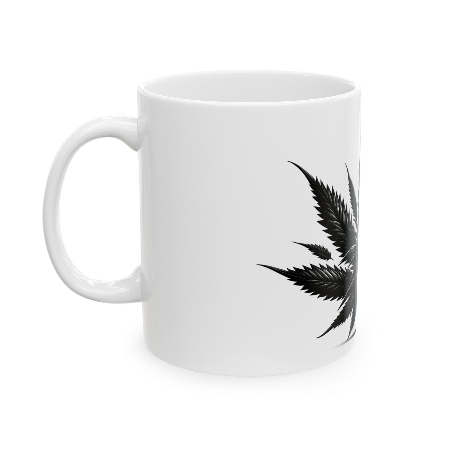 BLACK WEED PLANT - Weed Coffee Mugs (11oz) Perfect Gift for Smokers/ Marijuana Gift; Wake and Bake Mug - Cannabis Cup / Stoner Mug