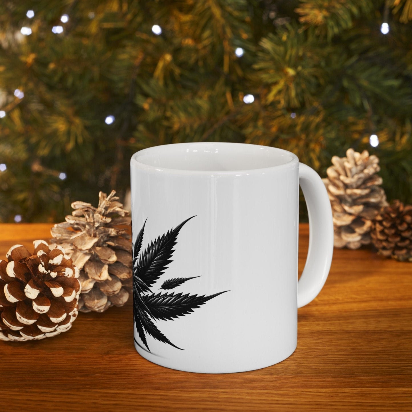 BLACK WEED PLANT - Weed Coffee Mugs (11oz) Perfect Gift for Smokers/ Marijuana Gift; Wake and Bake Mug - Cannabis Cup / Stoner Mug