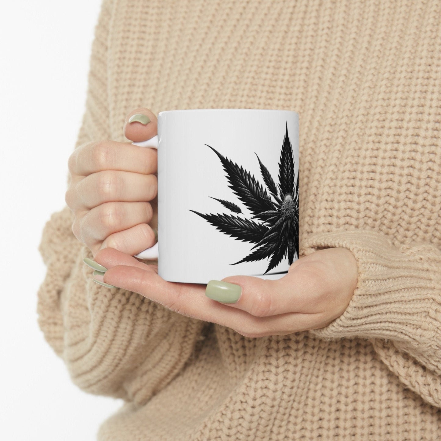 BLACK WEED PLANT - Weed Coffee Mugs (11oz) Perfect Gift for Smokers/ Marijuana Gift; Wake and Bake Mug - Cannabis Cup / Stoner Mug