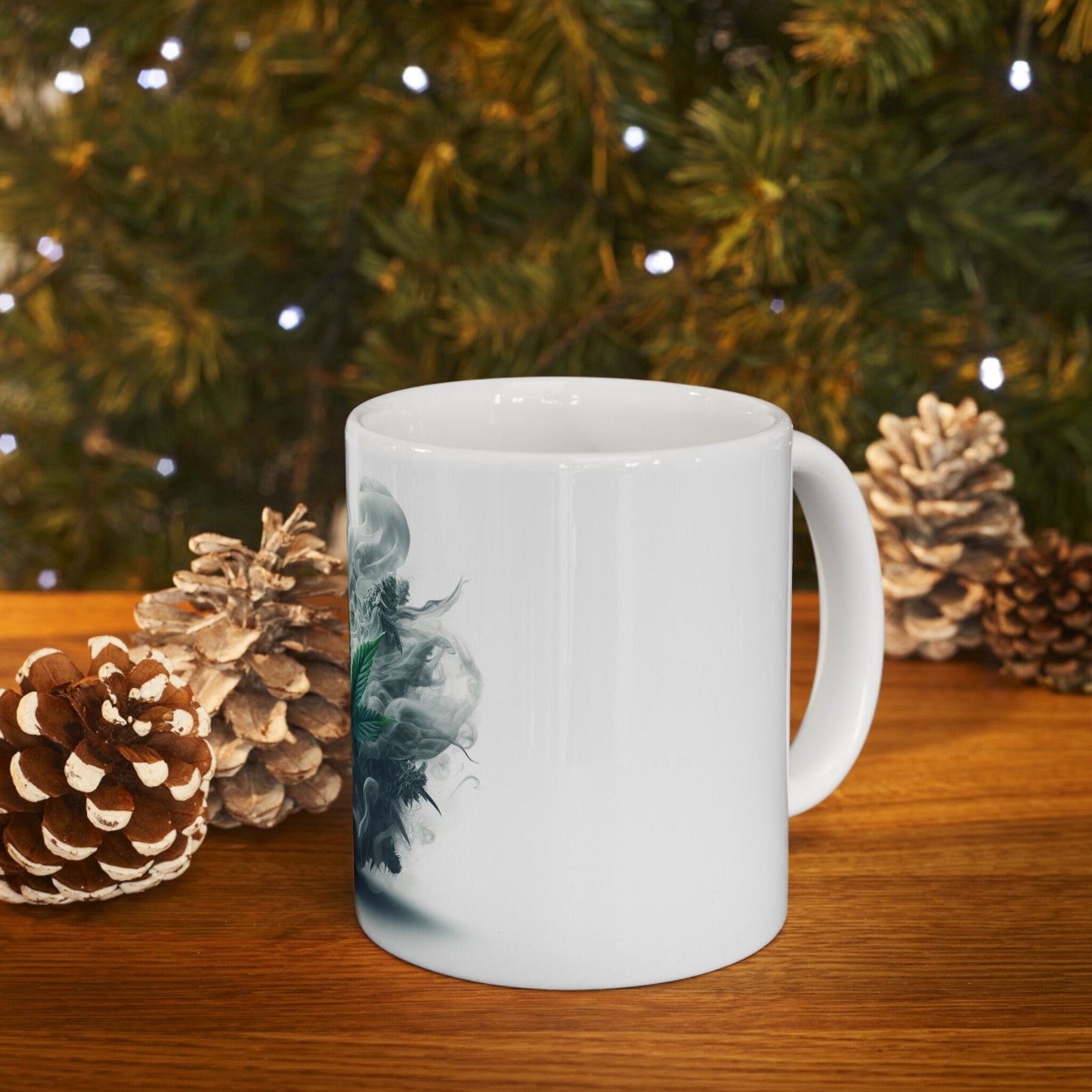 SMOKEY WEED FLOWER - Weed Coffee Mugs (11oz) Perfect Gift for Smokers/ Marijuana Gift; Wake and Bake Mug - Cannabis Cup / Stoner Mug
