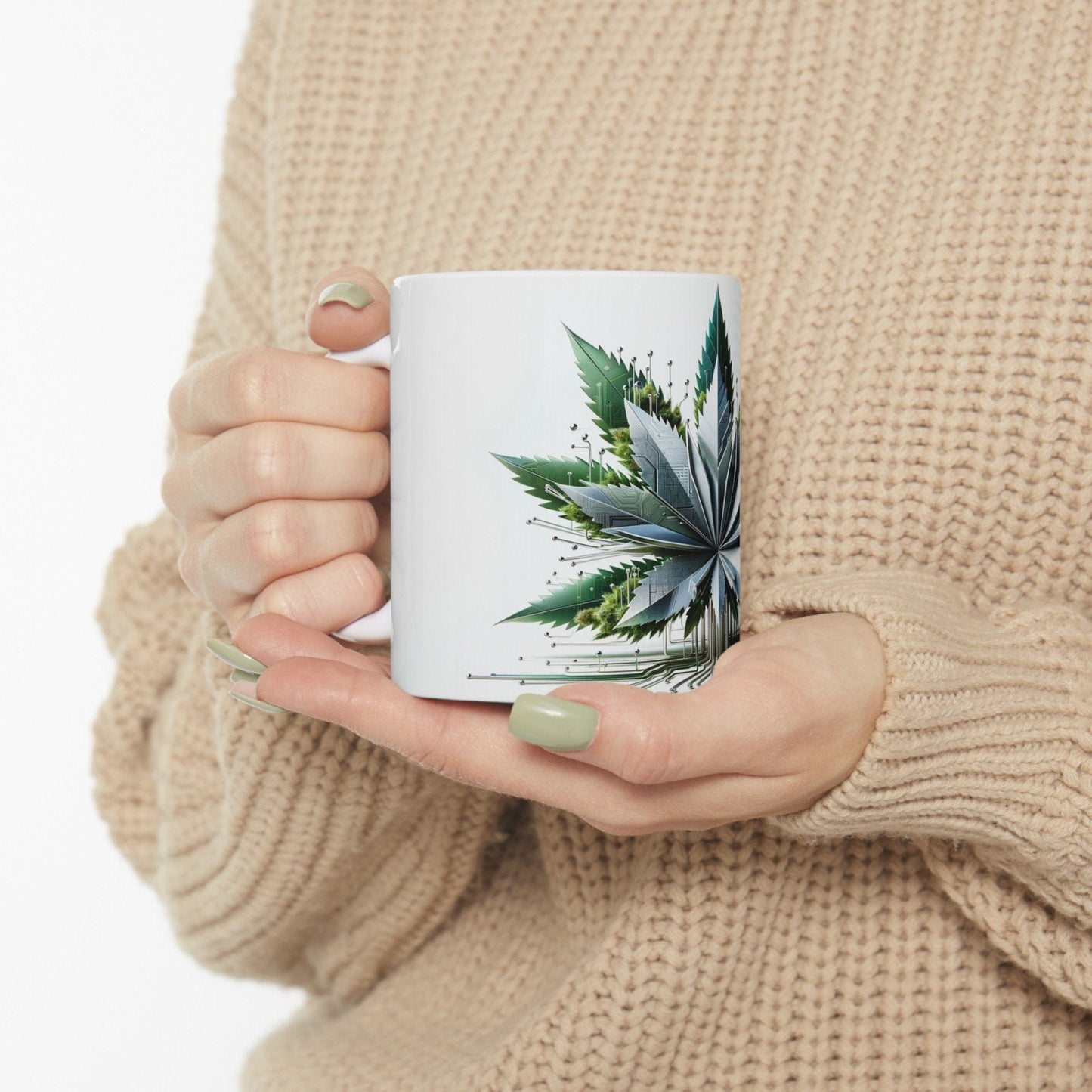 PCB Weed FLOWER - Weed Coffee Mugs (11oz) Perfect Gift for Smokers/ Marijuana Gift; PCB Design - Wake and Bake Mug - Canna Cup / Stoner Mug