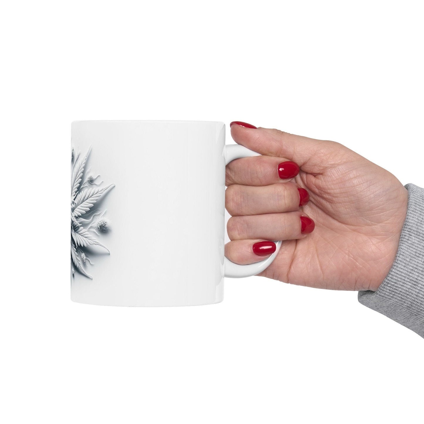 WHITE WEED FLOWER - Weed Coffee Mugs (11oz) Perfect Gift for Smokers/ Marijuana Gift; Wake and Bake Mug - Cannabis Cup / Stoner Mug