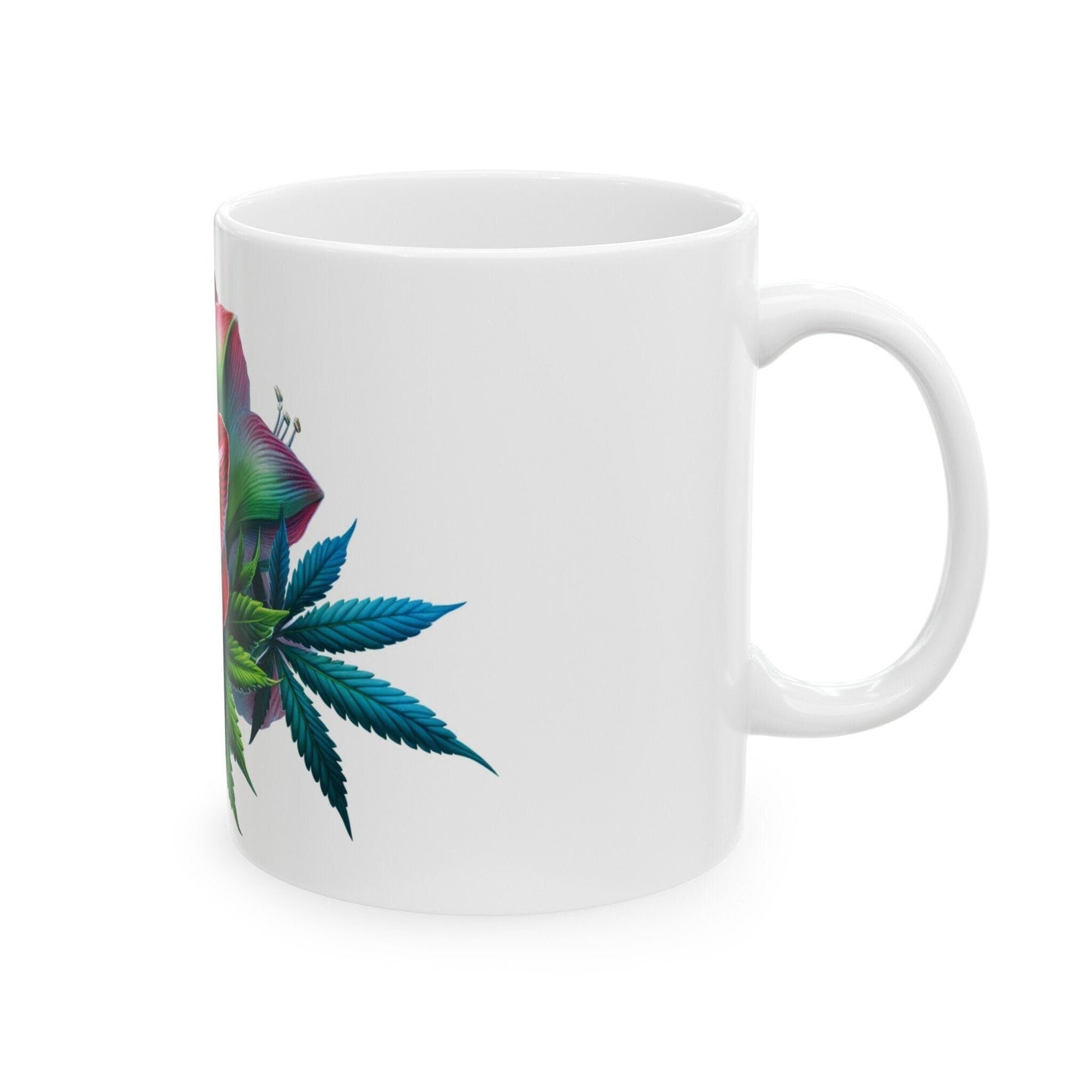 AMARYLLIS WEED FLOWER - Weed Coffee Mugs (11oz) Perfect Gift for Smokers/ Marijuana Gift; Wake and Bake Mug - Cannabis Cup / Stoner Mug