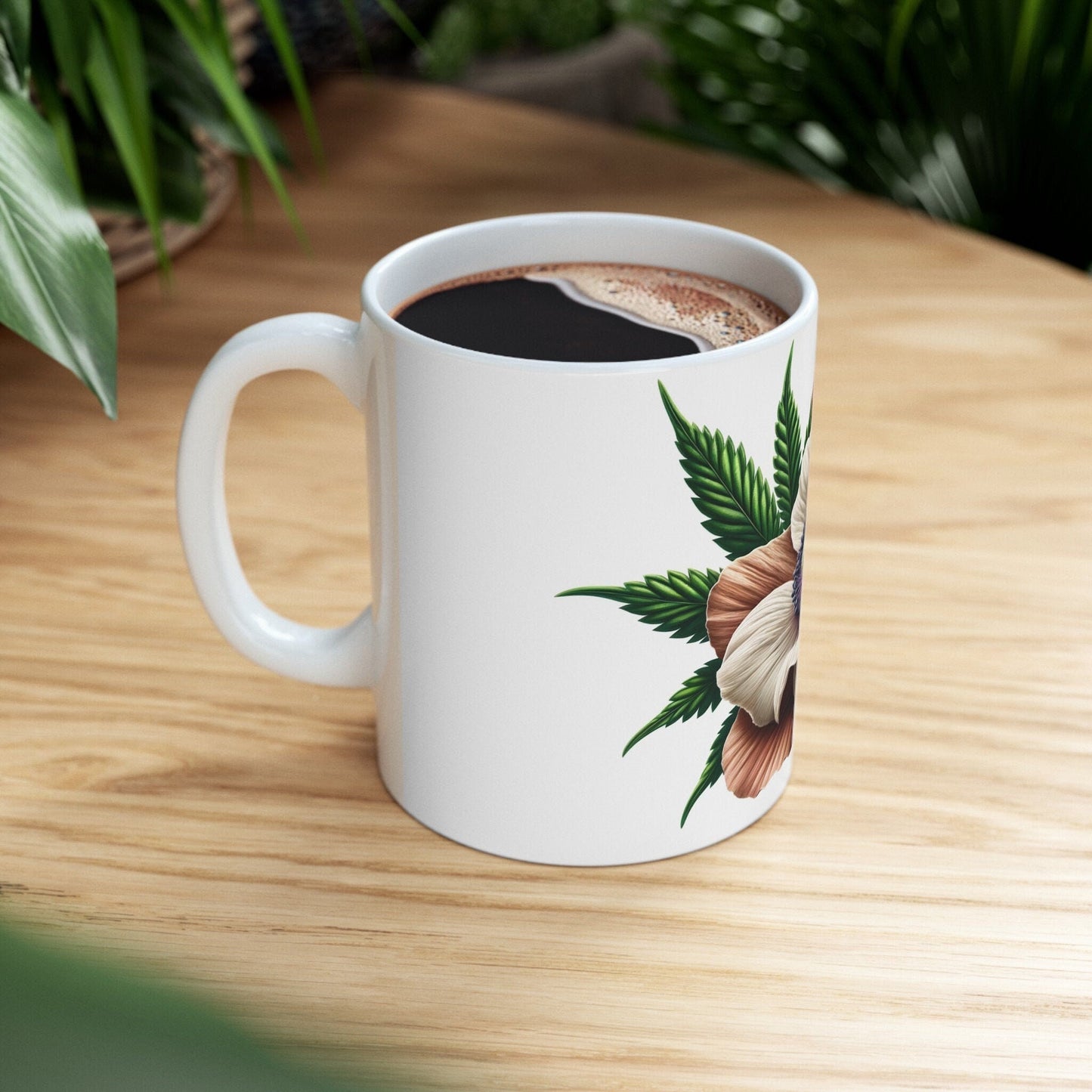ANEMONE WEED FLOWER - Weed Coffee Mugs (11oz) Perfect Gift for Smokers/ Marijuana Gift; Wake and Bake Mug - Cannabis Cup / Stoner Mug