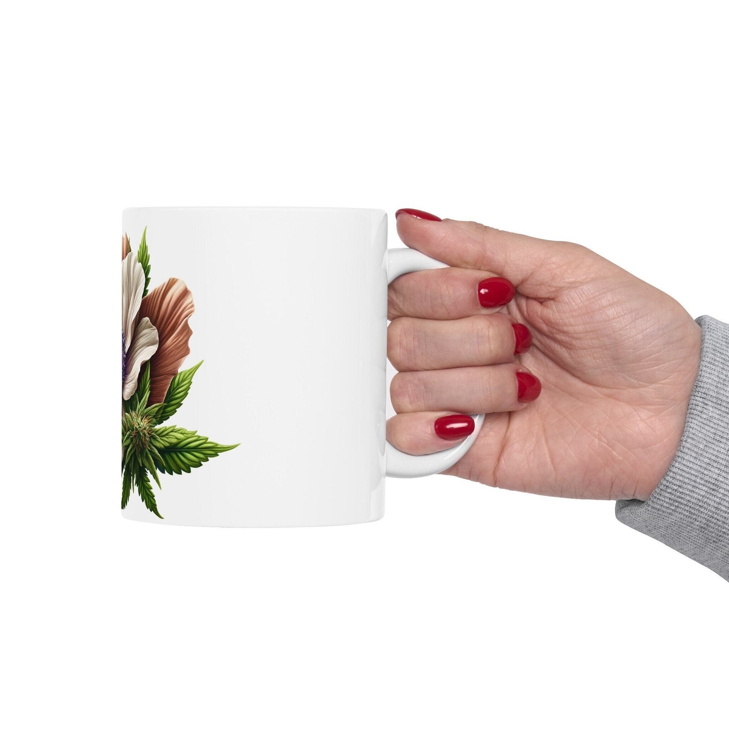 ANEMONE WEED FLOWER - Weed Coffee Mugs (11oz) Perfect Gift for Smokers/ Marijuana Gift; Wake and Bake Mug - Cannabis Cup / Stoner Mug