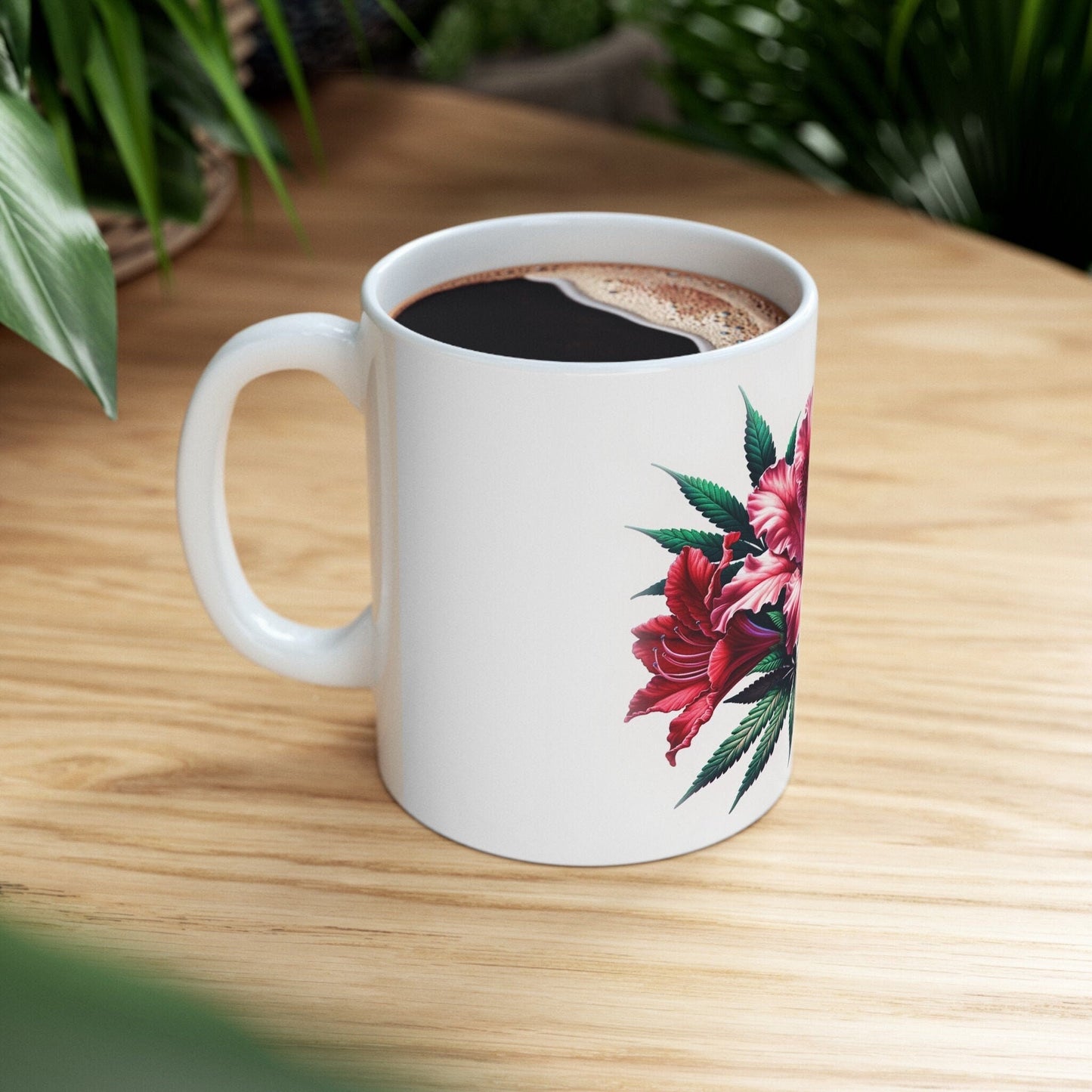 AZALEA WEED FLOWER - Weed Coffee Mugs (11oz) Perfect Gift for Smokers/ Marijuana Gift; Wake and Bake Mug - Cannabis Cup / Stoner Mug
