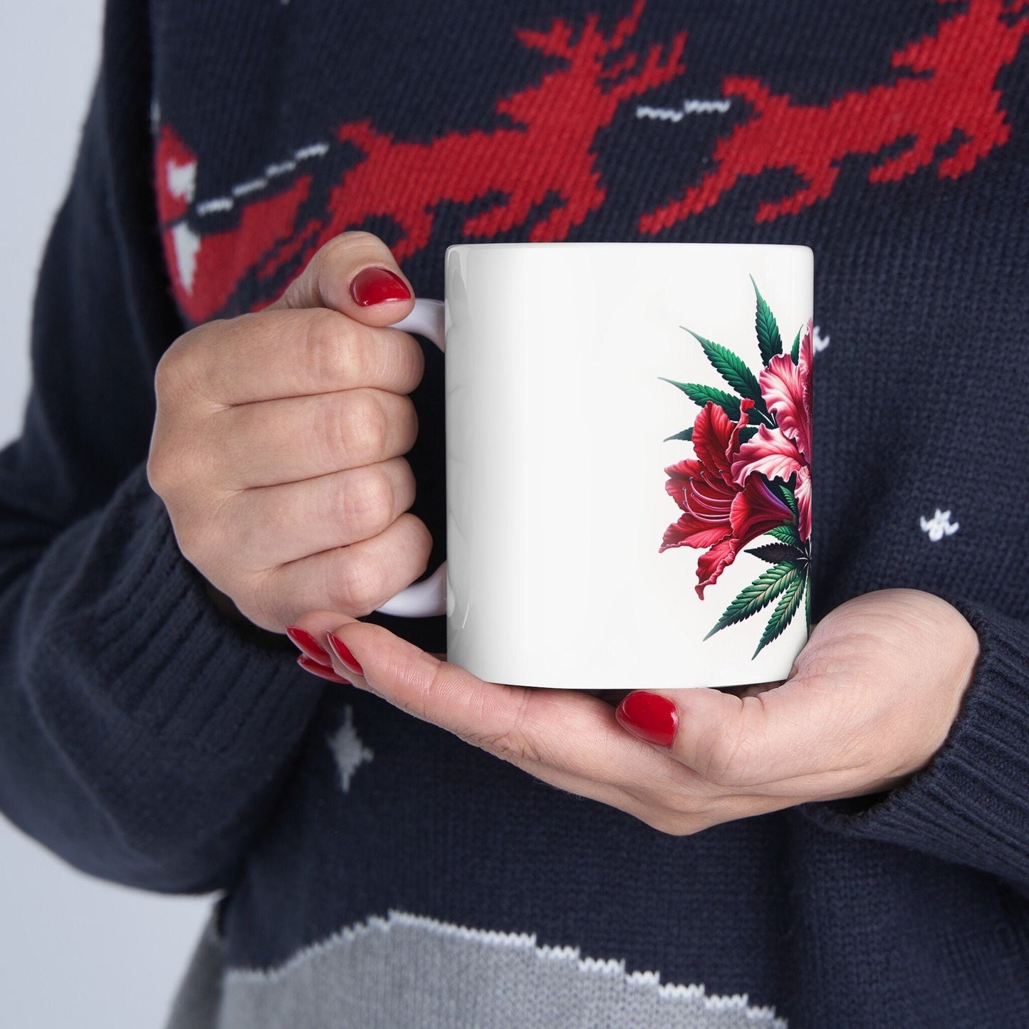 AZALEA WEED FLOWER - Weed Coffee Mugs (11oz) Perfect Gift for Smokers/ Marijuana Gift; Wake and Bake Mug - Cannabis Cup / Stoner Mug