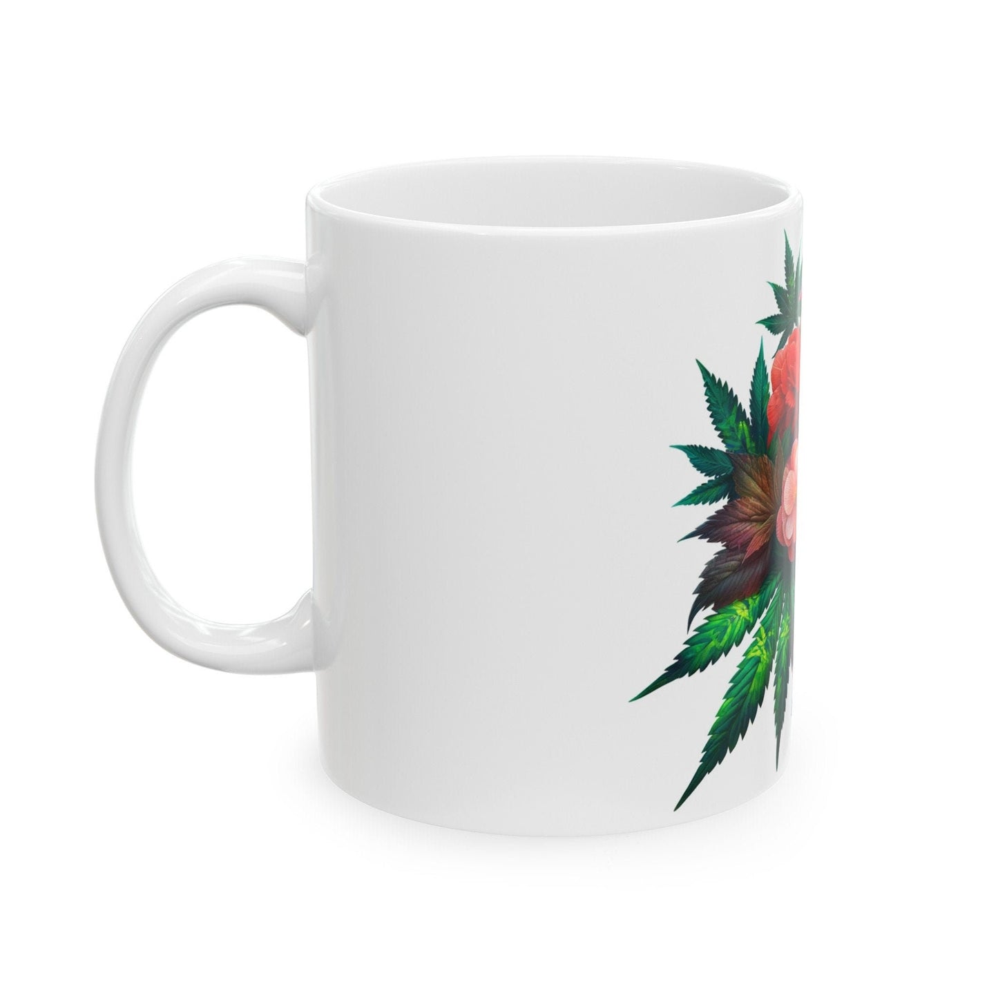 BEGONIA WEED FLOWER - Weed Coffee Mugs (11oz) Perfect Gift for Smokers/ Marijuana Gift; Wake and Bake Mug - Cannabis Cup / Stoner Mug