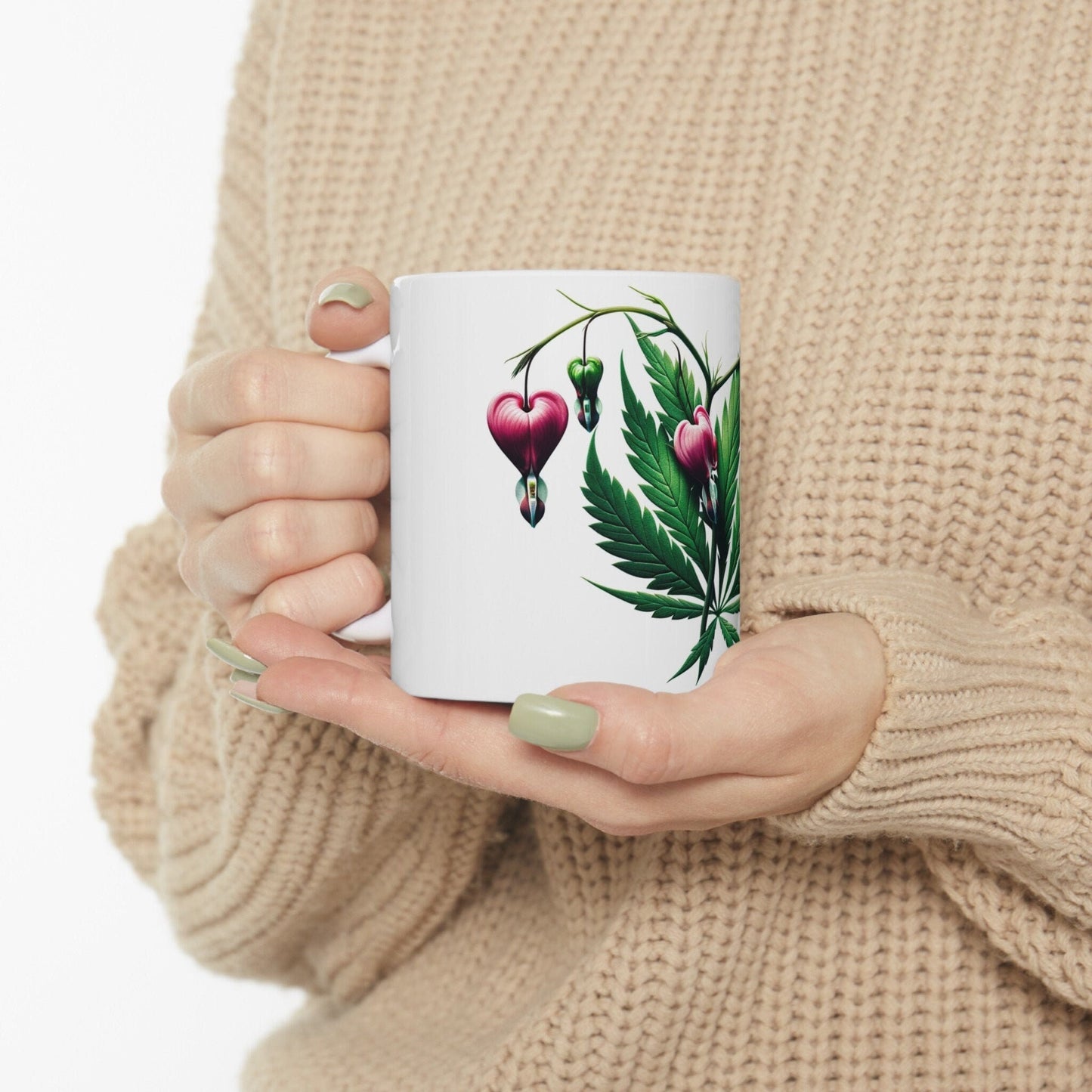 BLEEDING HEART Weed FLOWER - Weed Coffee Mugs (11oz) Perfect Gift for Smokers/ Marijuana Gift; Wake and Bake Mug - Cannabis Cup / Stoner Mug