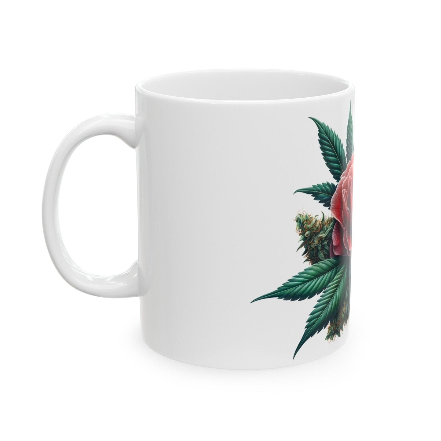 CAMELLIA WEED FLOWER - Weed Coffee Mugs (11oz) Perfect Gift for Smokers/ Marijuana Gift; Wake and Bake Mug - Cannabis Cup / Stoner Mug