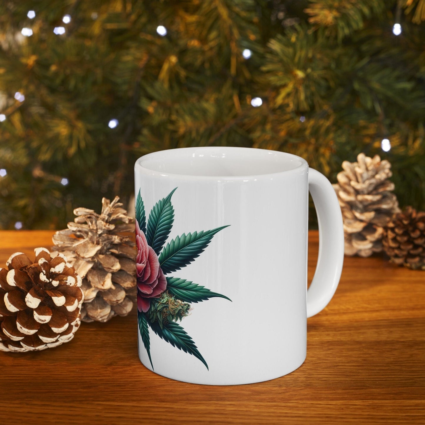 CAMELLIA WEED FLOWER - Weed Coffee Mugs (11oz) Perfect Gift for Smokers/ Marijuana Gift; Wake and Bake Mug - Cannabis Cup / Stoner Mug