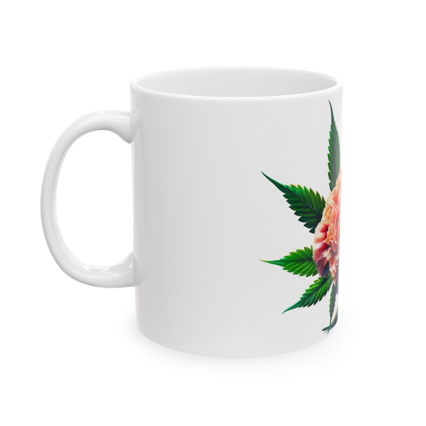 CARNATION WEED FLOWER - Weed Coffee Mugs (11oz) Perfect Gift for Smokers/ Marijuana Gift; Wake and Bake Mug - Cannabis Cup / Stoner Mug