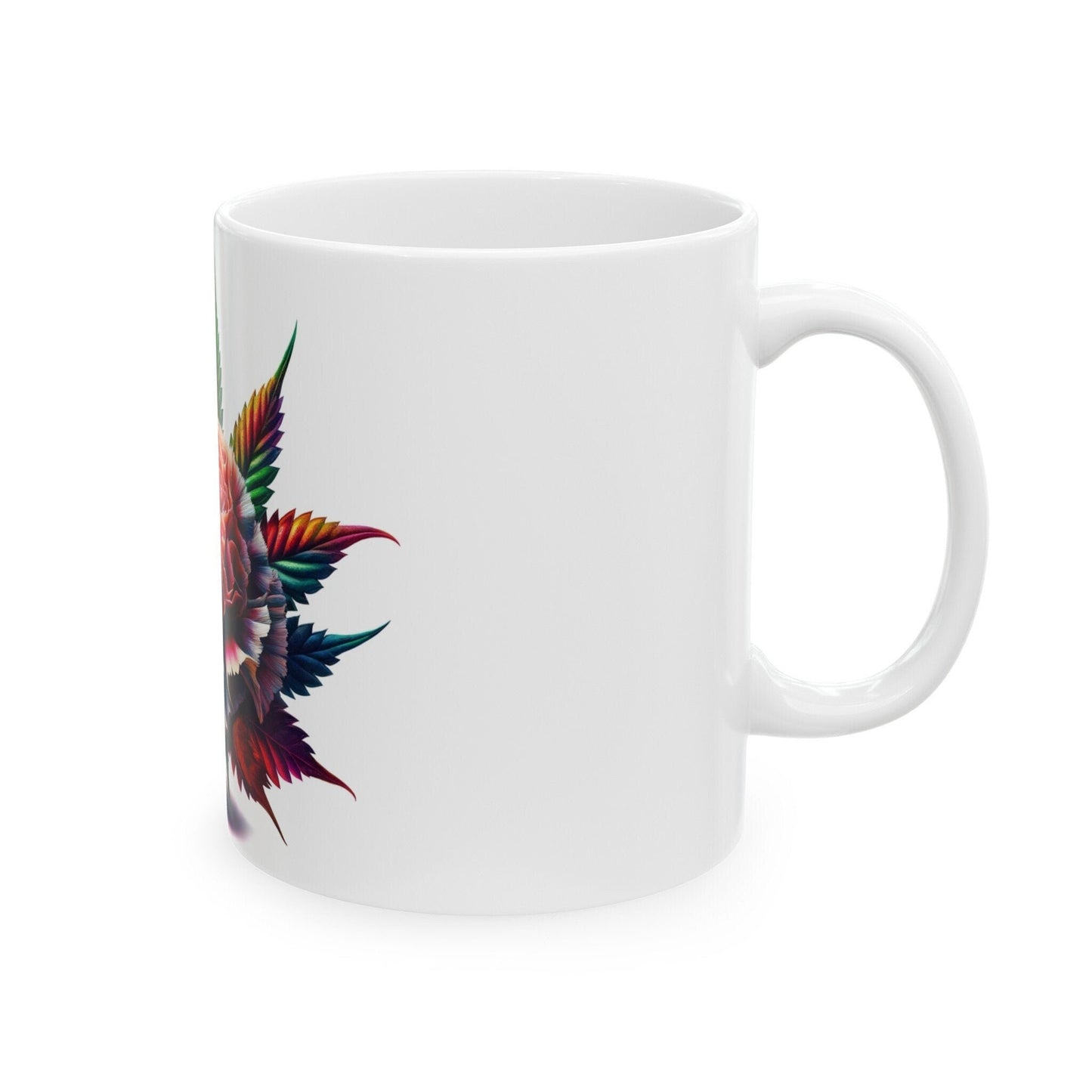 CARNATION WEED FLOWER - Weed Coffee Mugs (11oz) Perfect Gift for Smokers/ Marijuana Gift; Wake and Bake Mug - Cannabis Cup / Stoner Mug