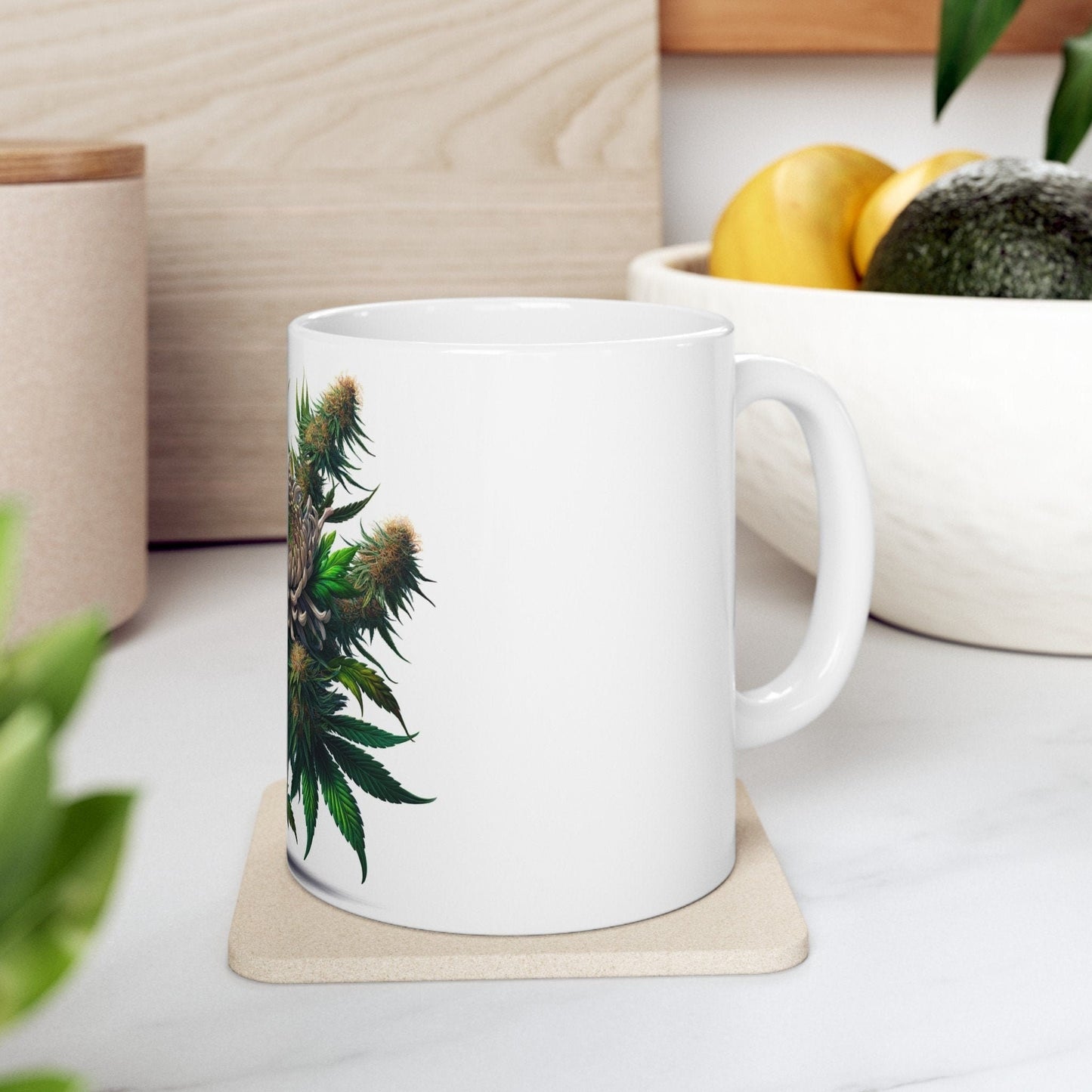 CHRYSANTHEMUM WEED FLOWER - Weed Coffee Mugs (11oz) Perfect Gift for Smokers/ Marijuana Gift; Wake and Bake Mug - Cannabis Cup / Stoner Mug