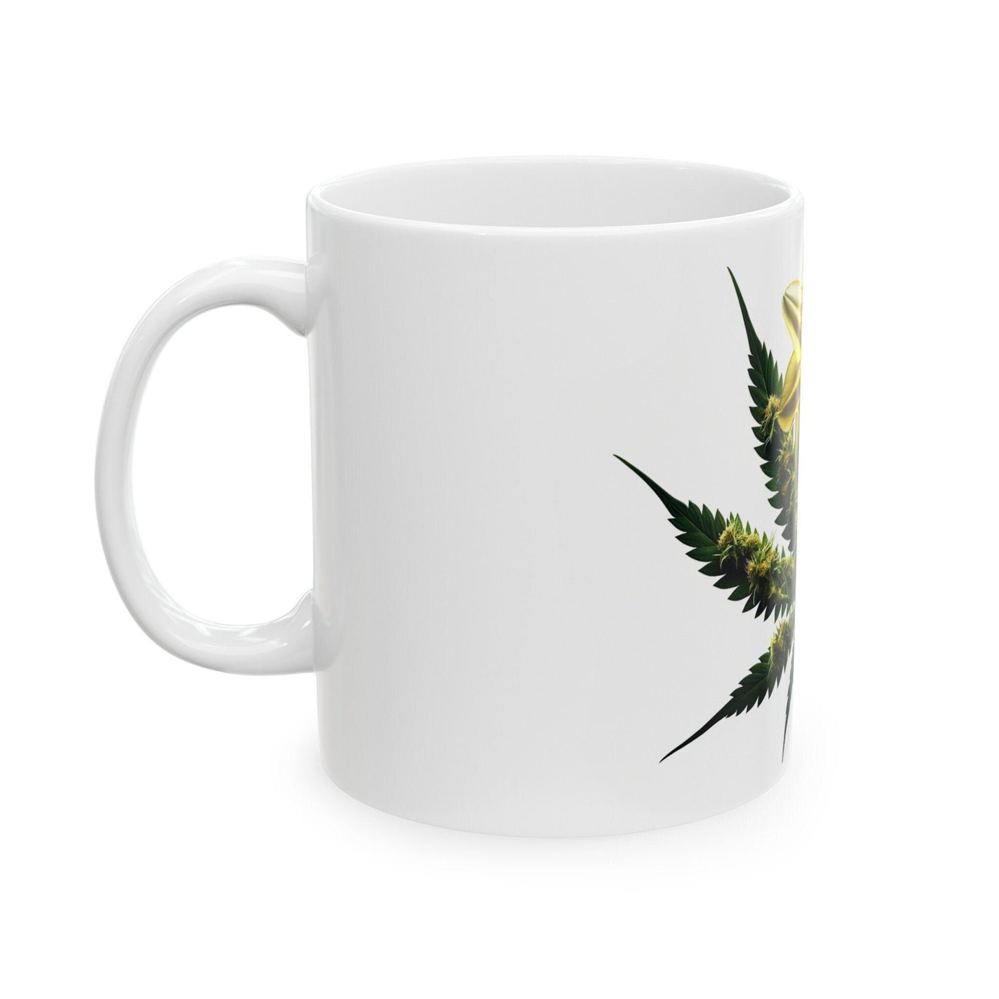 DAFFODIL WEED FLOWER - Weed Coffee Mugs (11oz) Perfect Gift for Smokers/ Marijuana Gift; Wake and Bake Mug - Cannabis Cup / Stoner Mug