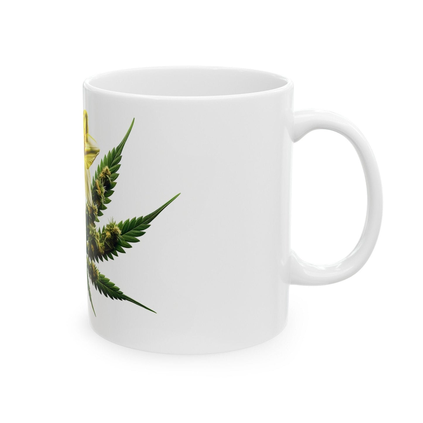 DAFFODIL WEED FLOWER - Weed Coffee Mugs (11oz) Perfect Gift for Smokers/ Marijuana Gift; Wake and Bake Mug - Cannabis Cup / Stoner Mug