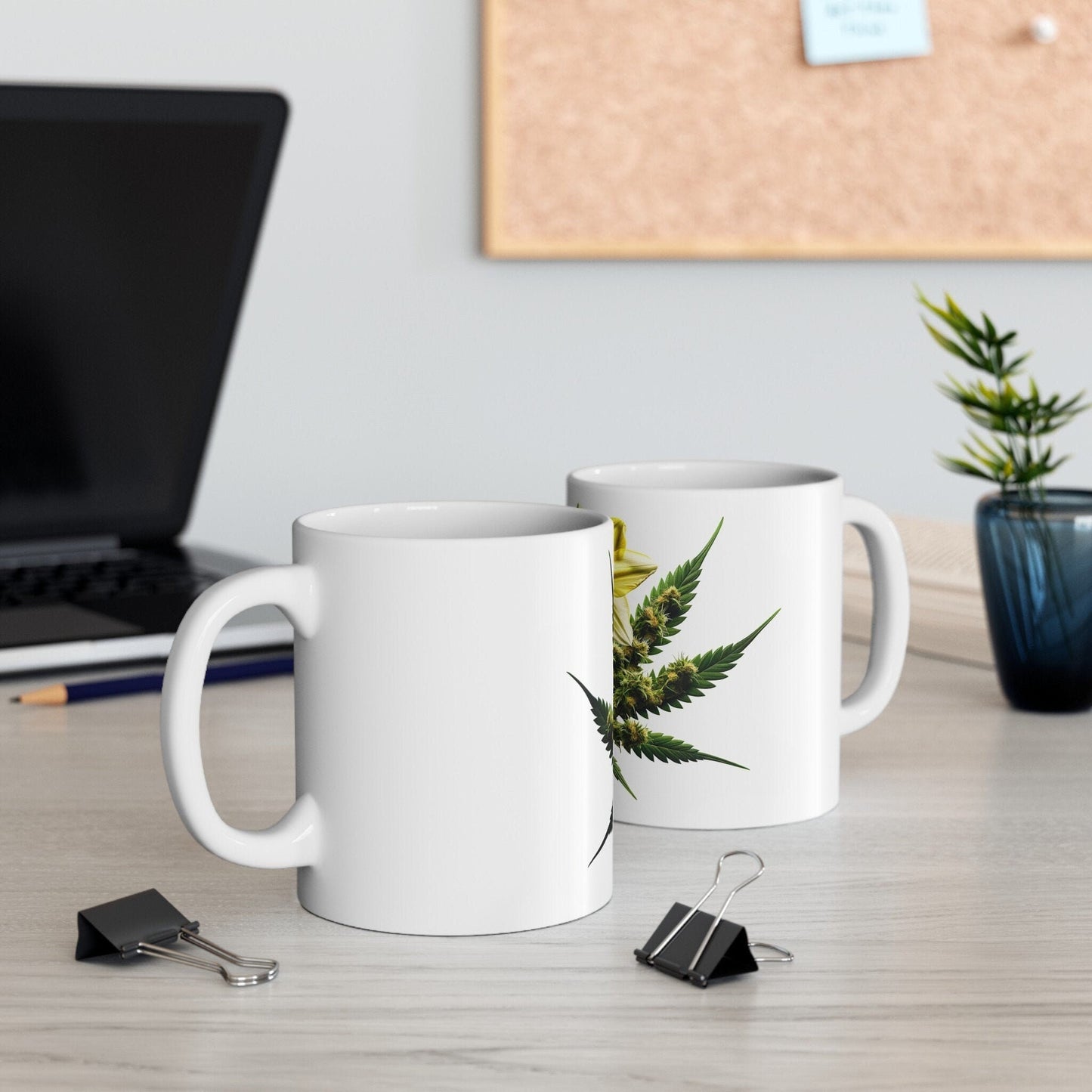 DAFFODIL WEED FLOWER - Weed Coffee Mugs (11oz) Perfect Gift for Smokers/ Marijuana Gift; Wake and Bake Mug - Cannabis Cup / Stoner Mug
