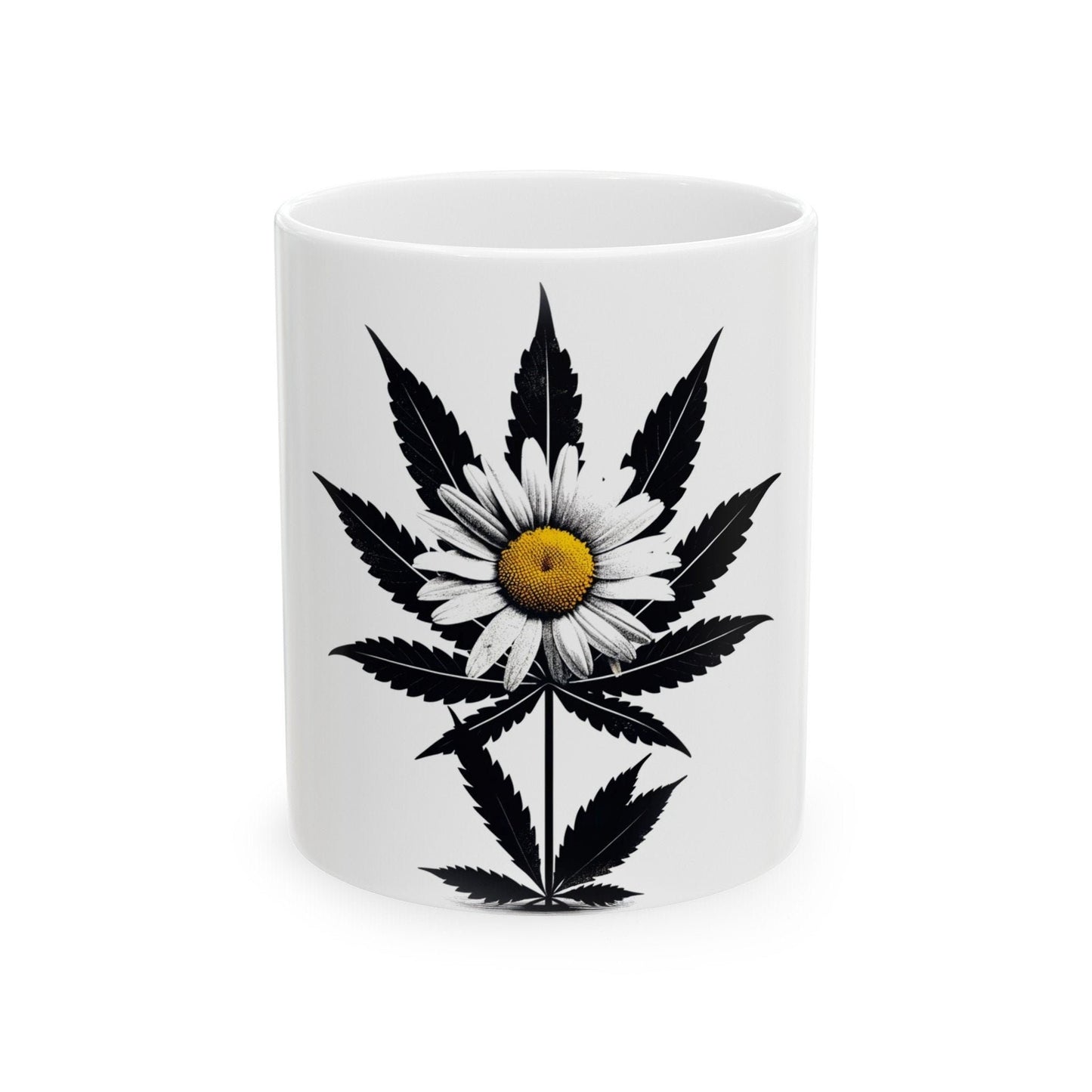 DAISY WEED FLOWER - Weed Coffee Mugs (11oz) Perfect Gift for Smokers/ Marijuana Gift; Wake and Bake Mug - Cannabis Cup / Stoner Mug