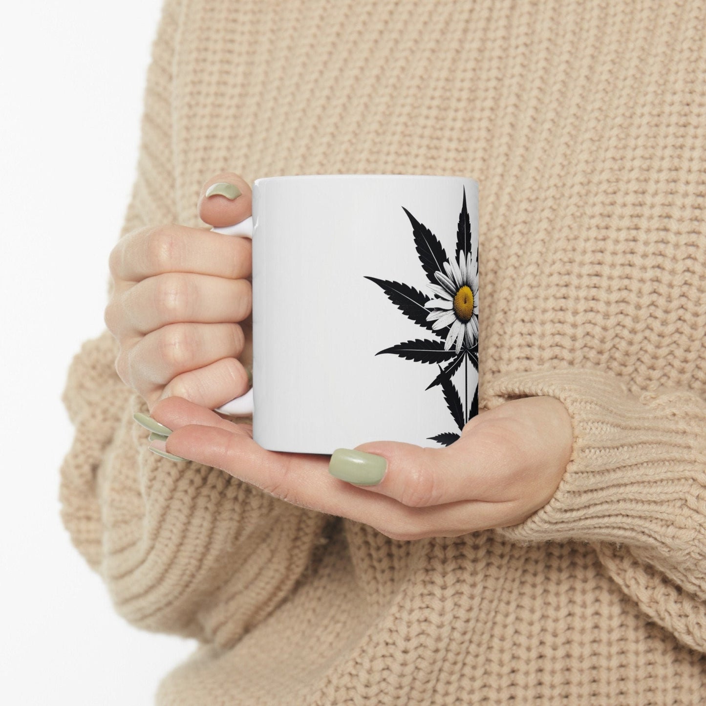 DAISY WEED FLOWER - Weed Coffee Mugs (11oz) Perfect Gift for Smokers/ Marijuana Gift; Wake and Bake Mug - Cannabis Cup / Stoner Mug