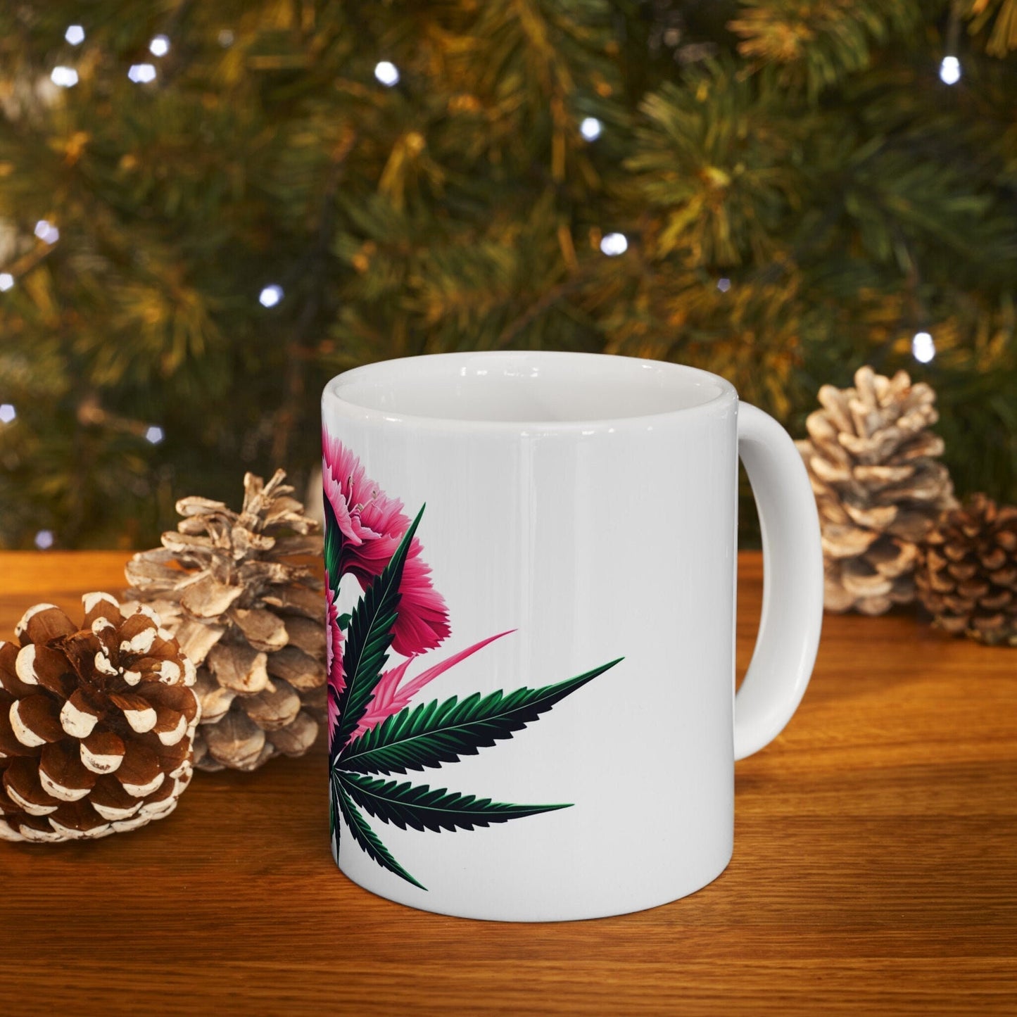 DIANTHUS WEED FLOWER - Weed Coffee Mugs (11oz) Perfect Gift for Smokers/ Marijuana Gift; Wake and Bake Mug - Cannabis Cup / Stoner Mug