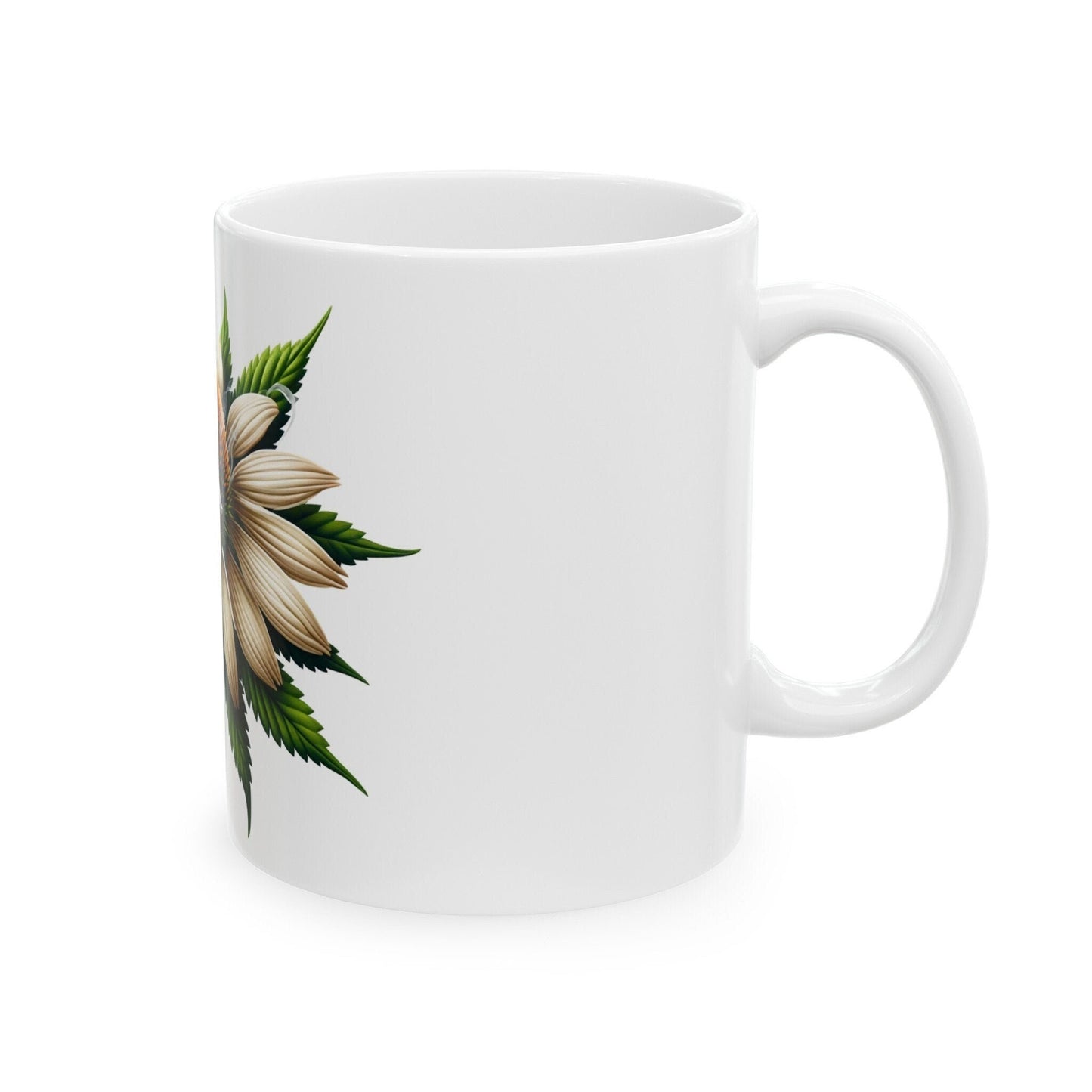 ECHINACEA WEED FLOWER - Weed Coffee Mugs (11oz) Perfect Gift for Smokers/ Marijuana Gift; Wake and Bake Mug - Cannabis Cup / Stoner Mug