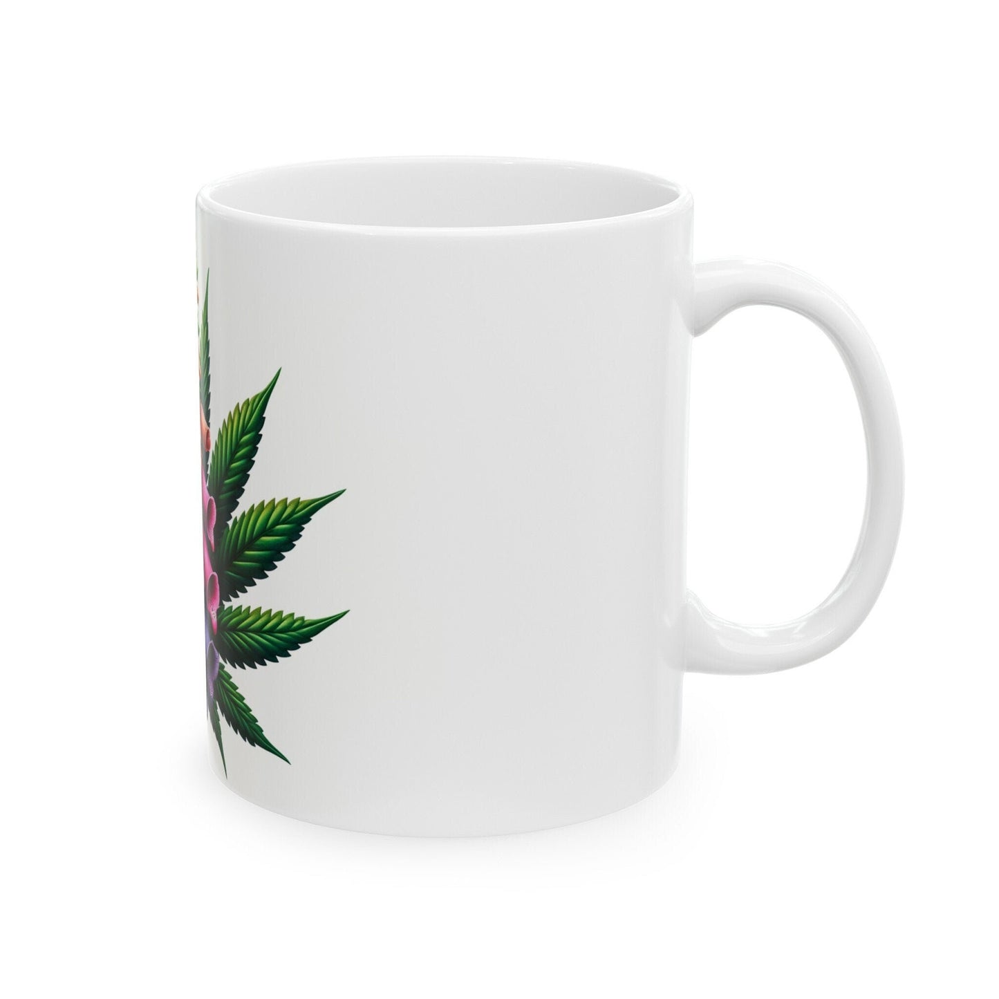 FOXGLOVE WEED FLOWER - Weed Coffee Mugs (11oz) Perfect Gift for Smokers/ Marijuana Gift; Wake and Bake Mug - Cannabis Cup / Stoner Mug