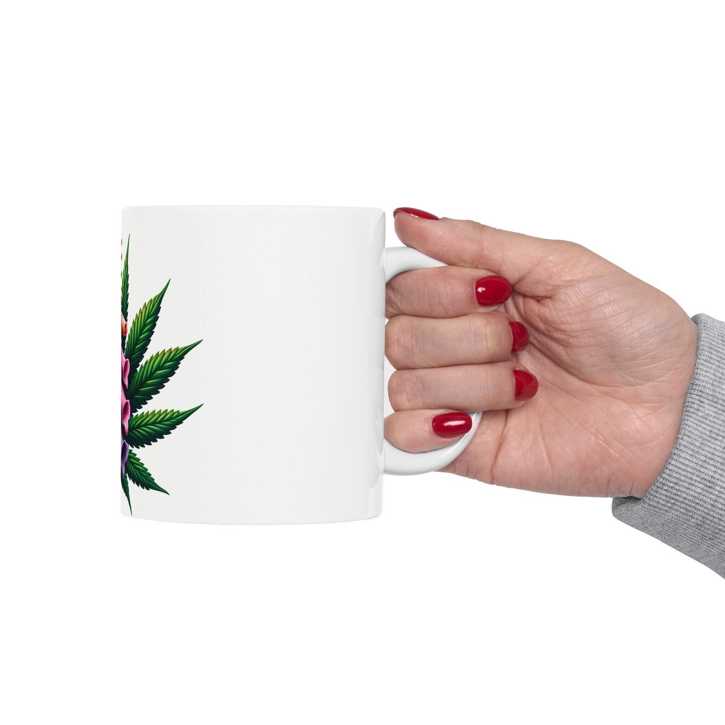 FOXGLOVE WEED FLOWER - Weed Coffee Mugs (11oz) Perfect Gift for Smokers/ Marijuana Gift; Wake and Bake Mug - Cannabis Cup / Stoner Mug