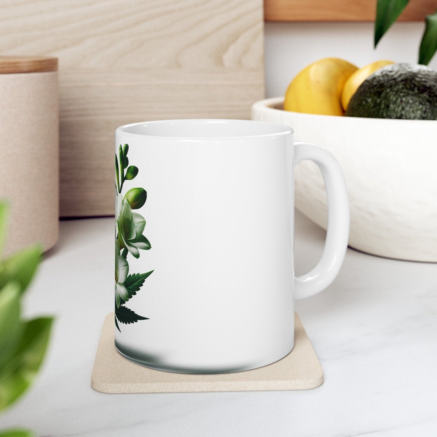 FREESIA WEED FLOWER - Weed Coffee Mugs (11oz) Perfect Gift for Smokers/ Marijuana Gift; Wake and Bake Mug - Cannabis Cup / Stoner Mug