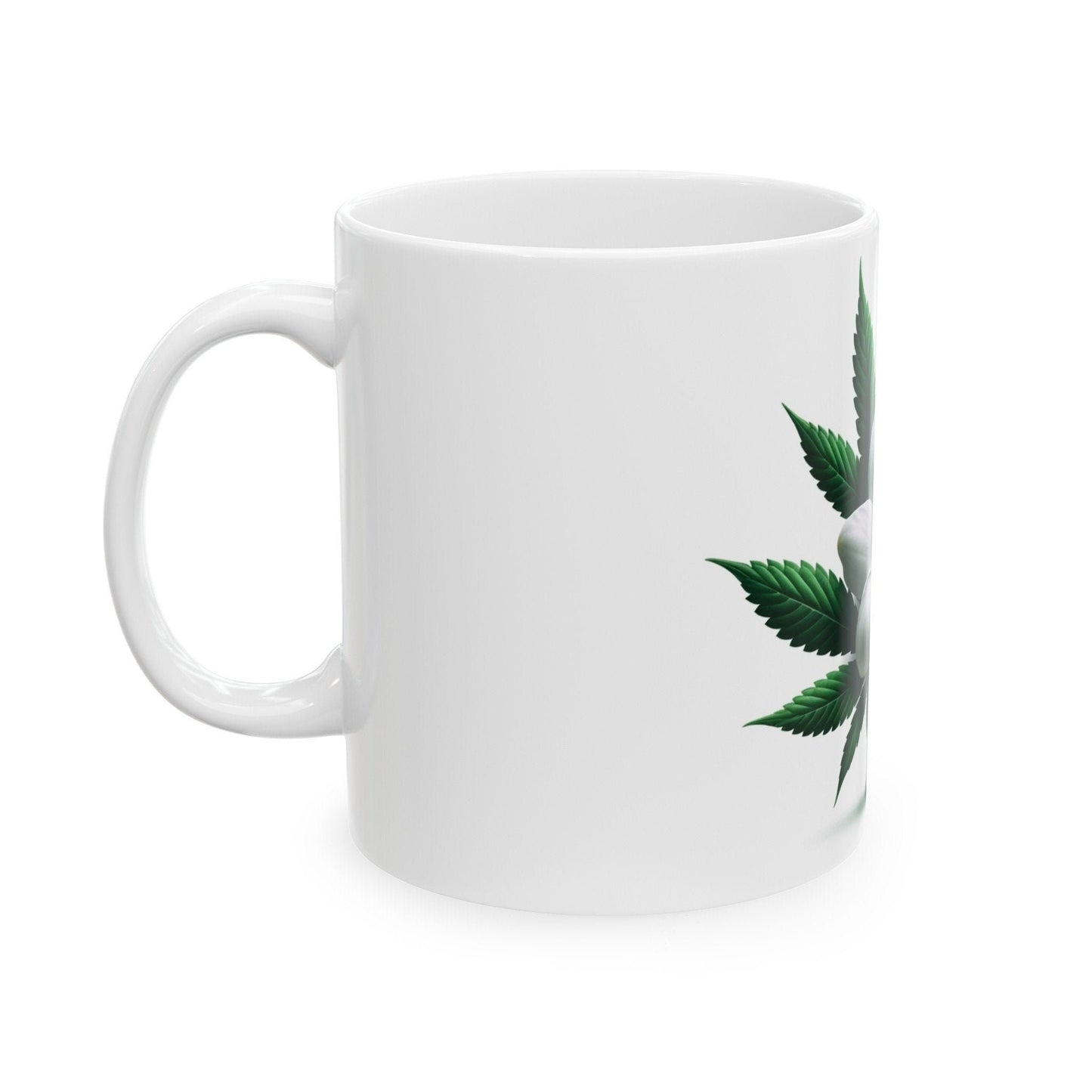 GARDENIA WEED FLOWER - Weed Coffee Mugs (11oz) Perfect Gift for Smokers/ Marijuana Gift; Wake and Bake Mug - Cannabis Cup / Stoner Mug