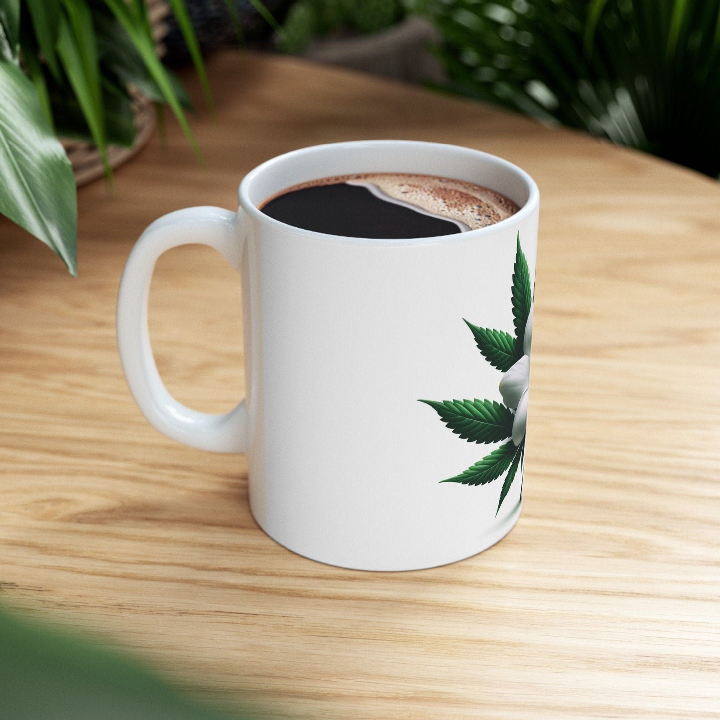 GARDENIA WEED FLOWER - Weed Coffee Mugs (11oz) Perfect Gift for Smokers/ Marijuana Gift; Wake and Bake Mug - Cannabis Cup / Stoner Mug