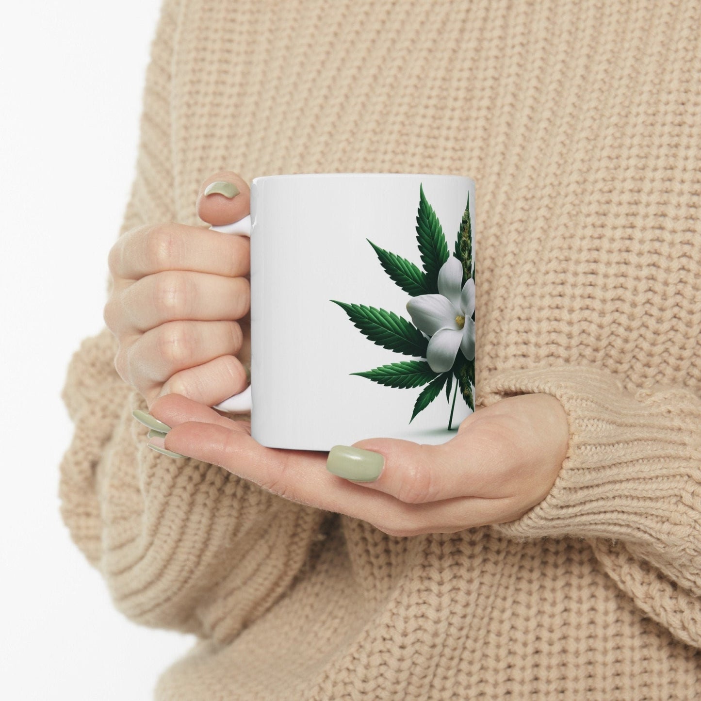 GARDENIA WEED FLOWER - Weed Coffee Mugs (11oz) Perfect Gift for Smokers/ Marijuana Gift; Wake and Bake Mug - Cannabis Cup / Stoner Mug