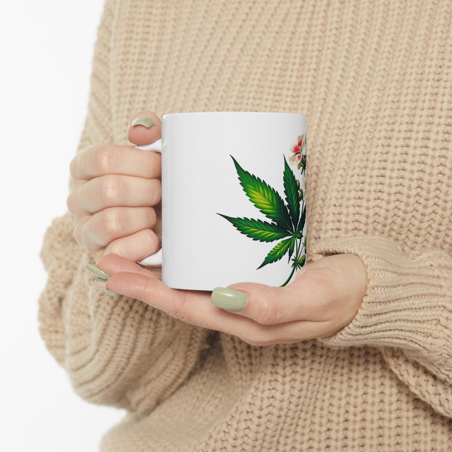 GERANIUM WEED FLOWER - Weed Coffee Mugs (11oz) Perfect Gift for Smokers/ Marijuana Gift; Wake and Bake Mug - Cannabis Cup / Stoner Mug