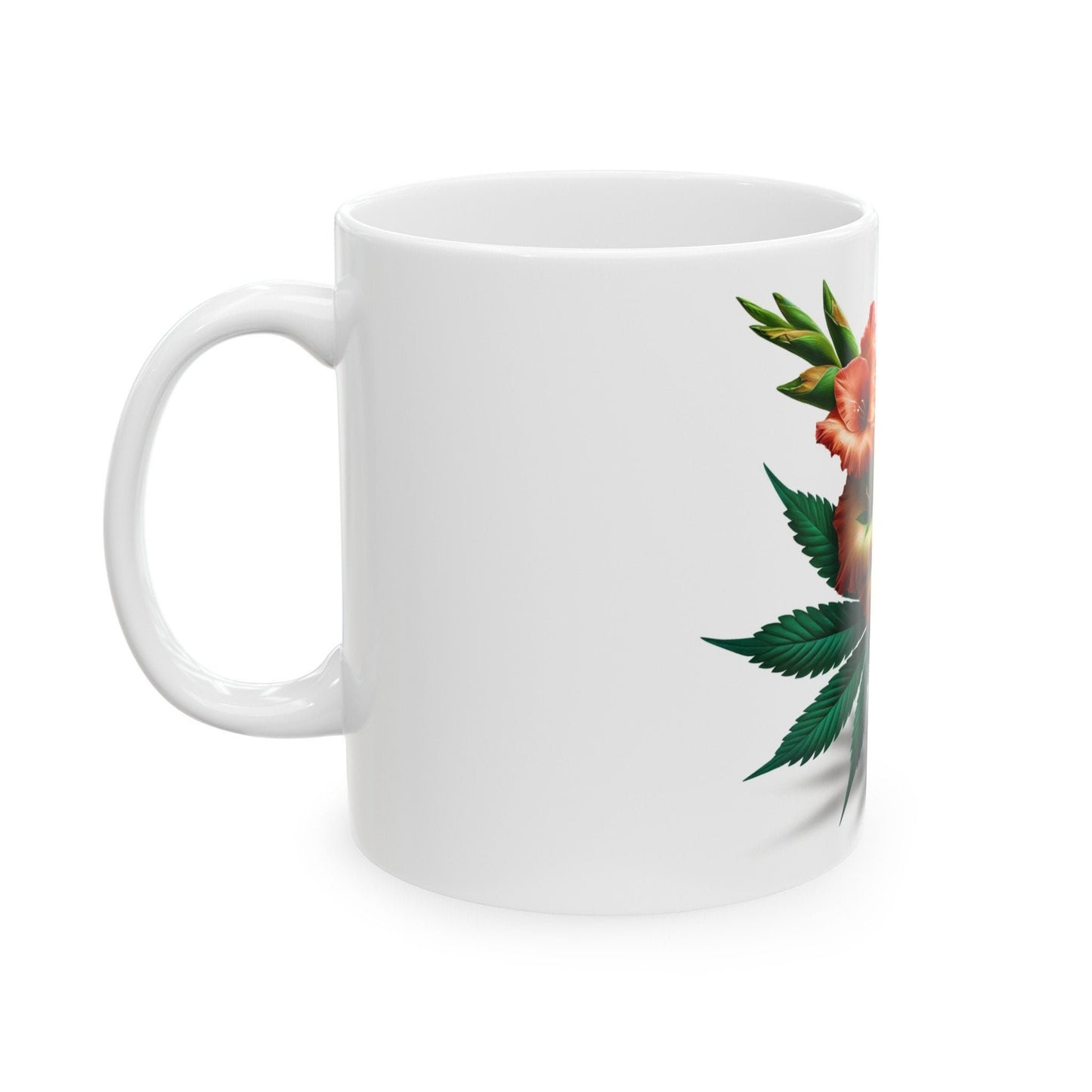 GLADIOLUS WEED FLOWER - Weed Coffee Mugs (11oz) Perfect Gift for Smokers/ Marijuana Gift; Wake and Bake Mug - Cannabis Cup / Stoner Mug