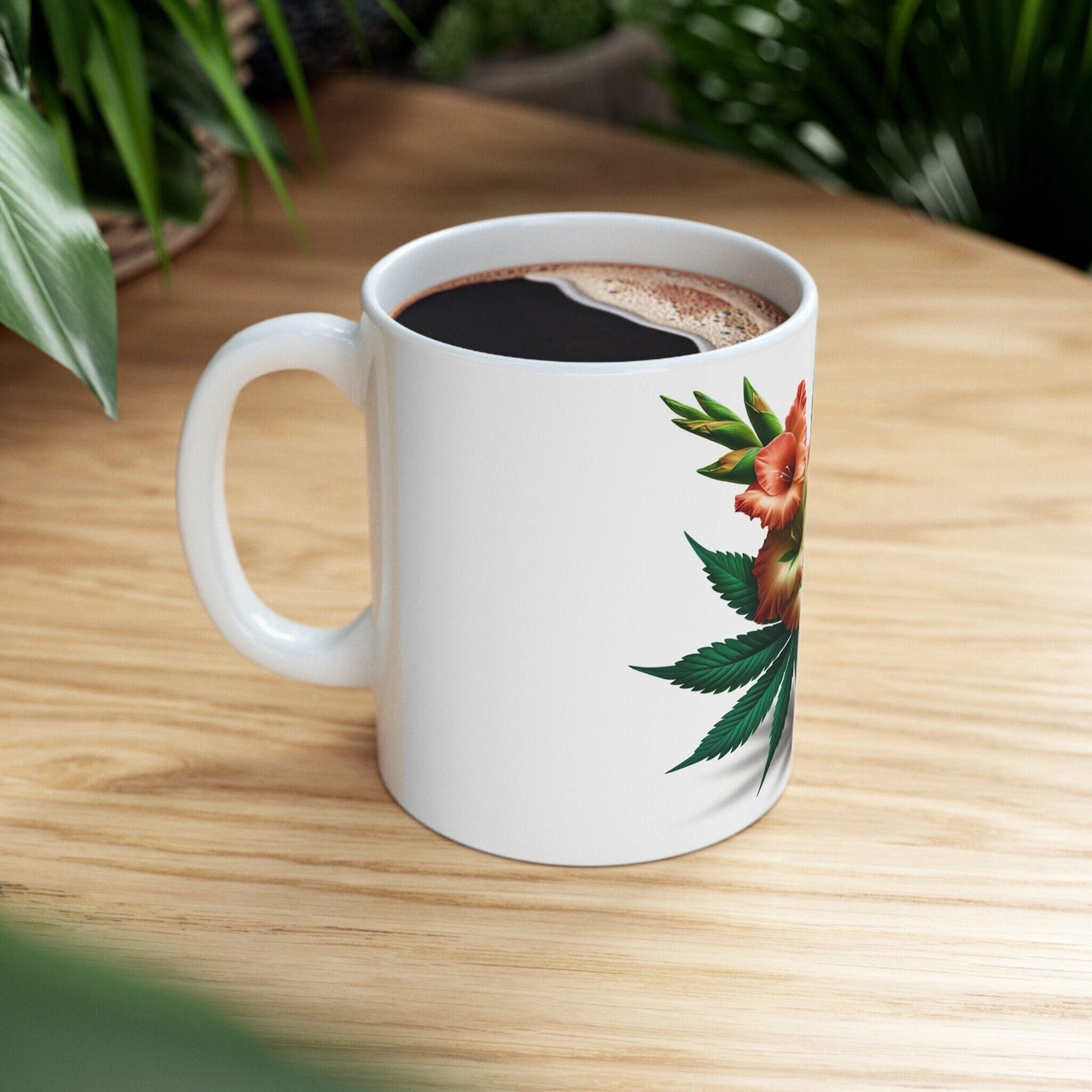 GLADIOLUS WEED FLOWER - Weed Coffee Mugs (11oz) Perfect Gift for Smokers/ Marijuana Gift; Wake and Bake Mug - Cannabis Cup / Stoner Mug