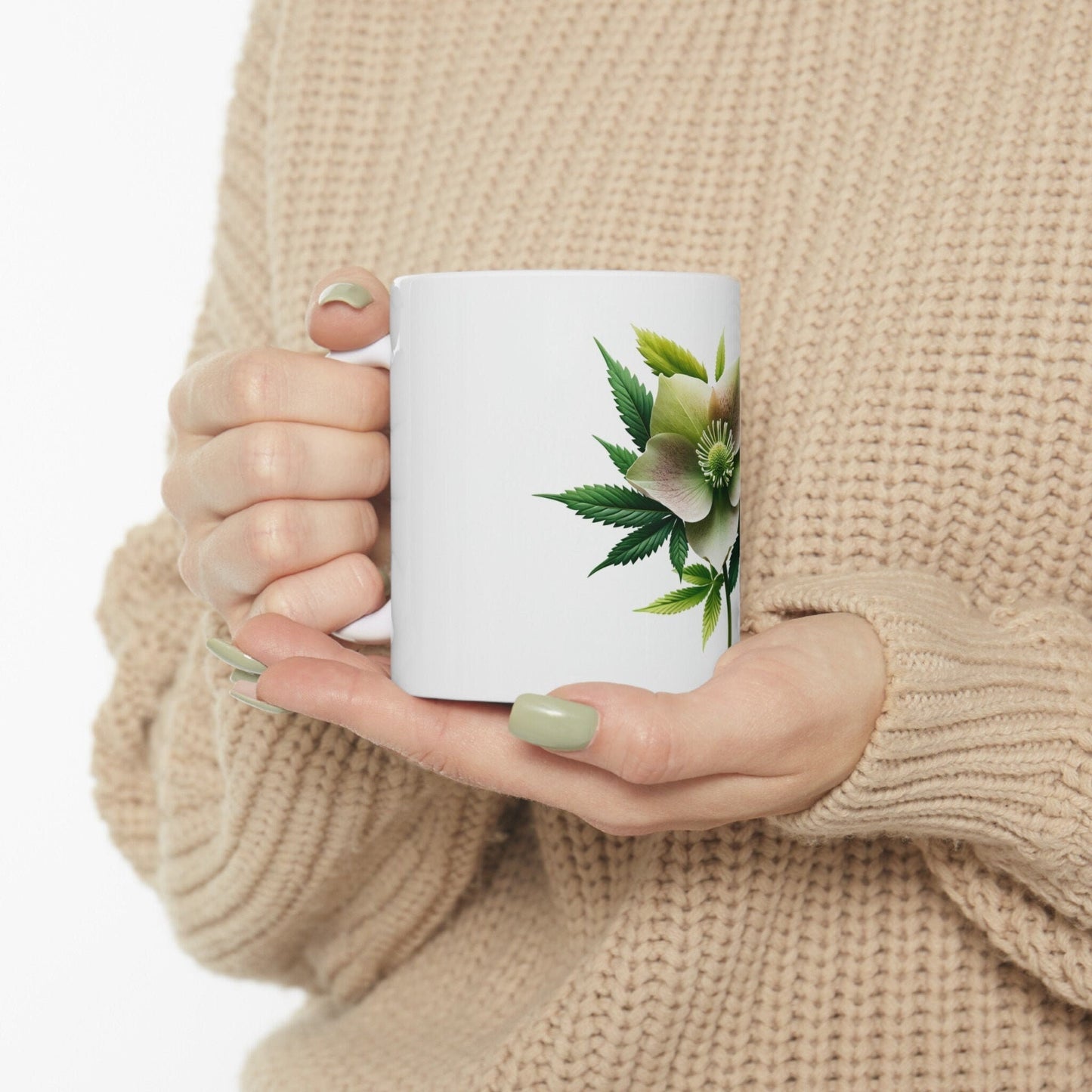 HELLEBORE WEED FLOWER - Weed Coffee Mugs (11oz) Perfect Gift for Smokers/ Marijuana Gift; Wake and Bake Mug - Cannabis Cup / Stoner Mug