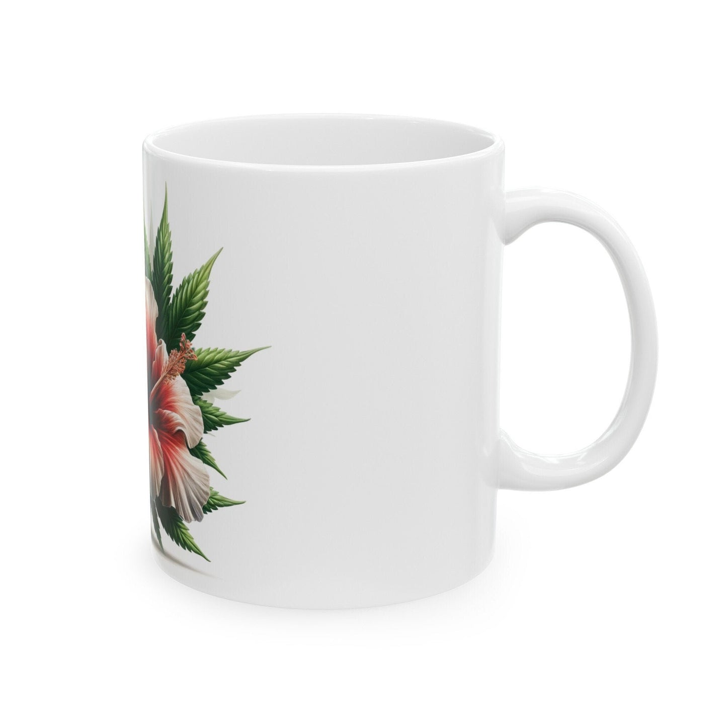 HIBISCUS WEED FLOWER - Weed Coffee Mugs (11oz) Perfect Gift for Smokers/ Marijuana Gift; Wake and Bake Mug - Cannabis Cup / Stoner Mug
