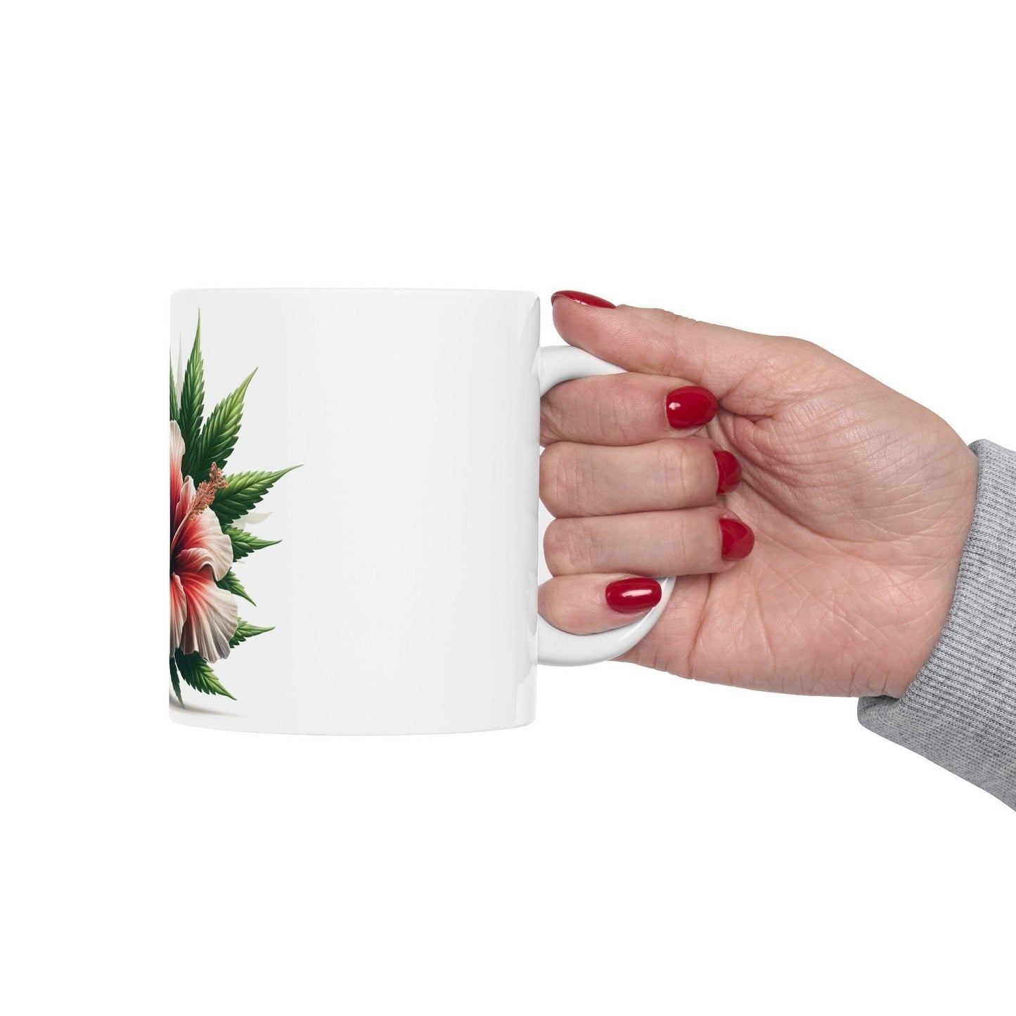 HIBISCUS WEED FLOWER - Weed Coffee Mugs (11oz) Perfect Gift for Smokers/ Marijuana Gift; Wake and Bake Mug - Cannabis Cup / Stoner Mug