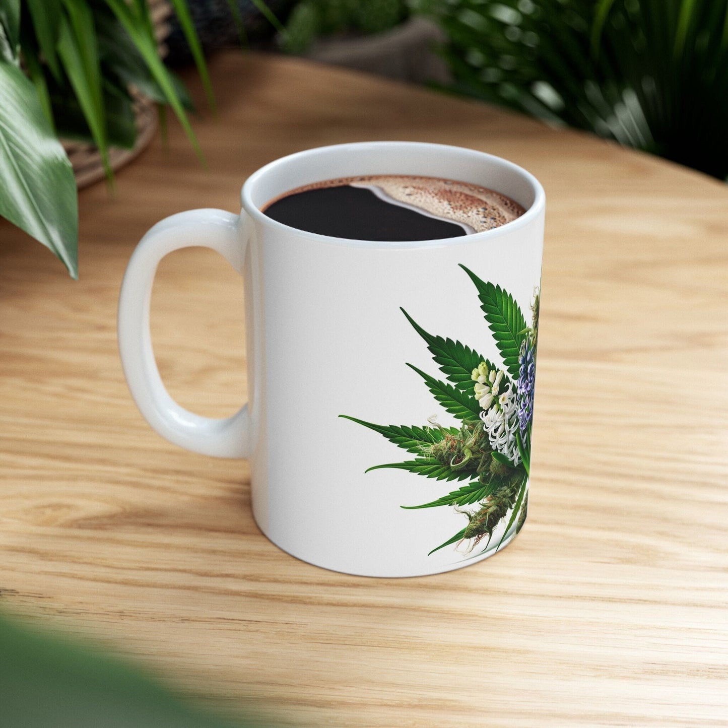 HYACINTH WEED FLOWER - Weed Coffee Mugs (11oz) Perfect Gift for Smokers/ Marijuana Gift; Wake and Bake Mug - Cannabis Cup / Stoner Mug