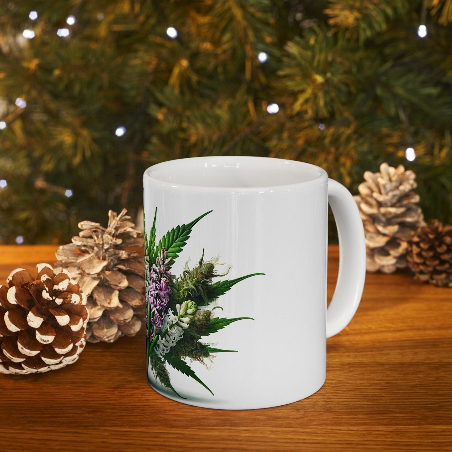 HYACINTH WEED FLOWER - Weed Coffee Mugs (11oz) Perfect Gift for Smokers/ Marijuana Gift; Wake and Bake Mug - Cannabis Cup / Stoner Mug