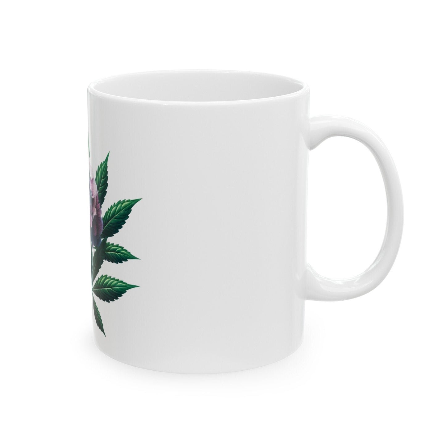 HYDRANGEA WEED FLOWER - Weed Coffee Mugs (11oz) Perfect Gift for Smokers/ Marijuana Gift; Wake and Bake Mug - Cannabis Cup / Stoner Mug