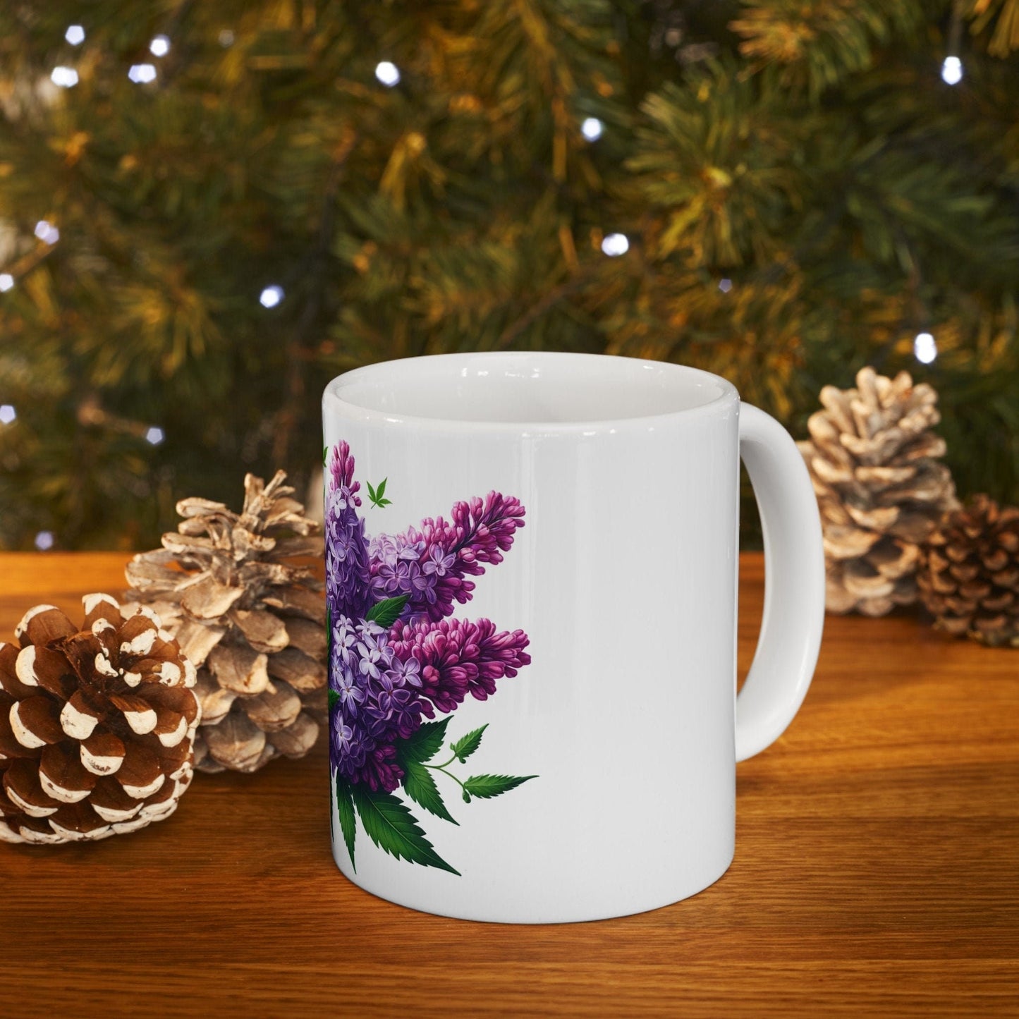 LILAC WEED FLOWER - Weed Coffee Mugs (11oz) Perfect Gift for Smokers/ Marijuana Gift; Wake and Bake Mug - Cannabis Cup / Stoner Mug