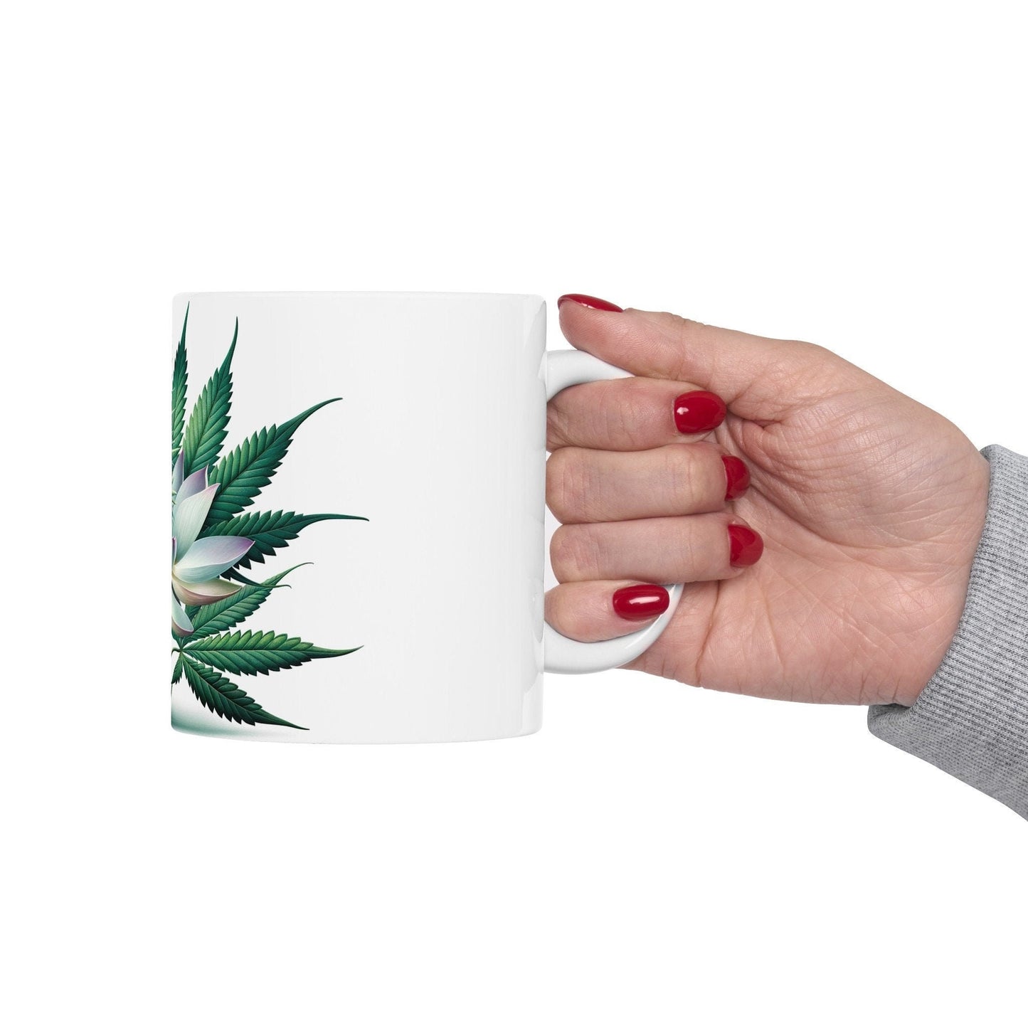 LOTUS WEED FLOWER - Weed Coffee Mugs (11oz) Perfect Gift for Smokers/ Marijuana Gift; Wake and Bake Mug - Cannabis Cup / Stoner Mug
