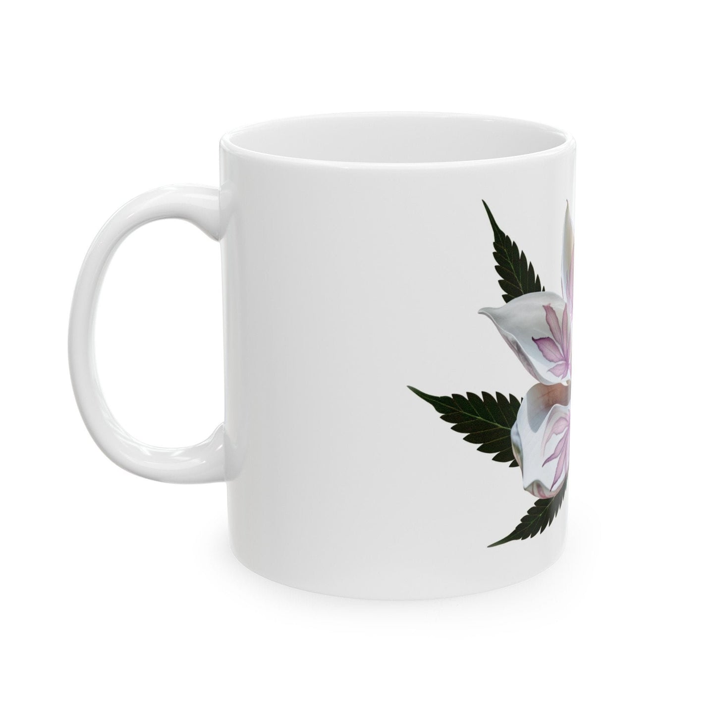 MAGNOLIA WEED FLOWER - Weed Coffee Mugs (11oz) Perfect Gift for Smokers/ Marijuana Gift; Wake and Bake Mug - Cannabis Cup / Stoner Mug