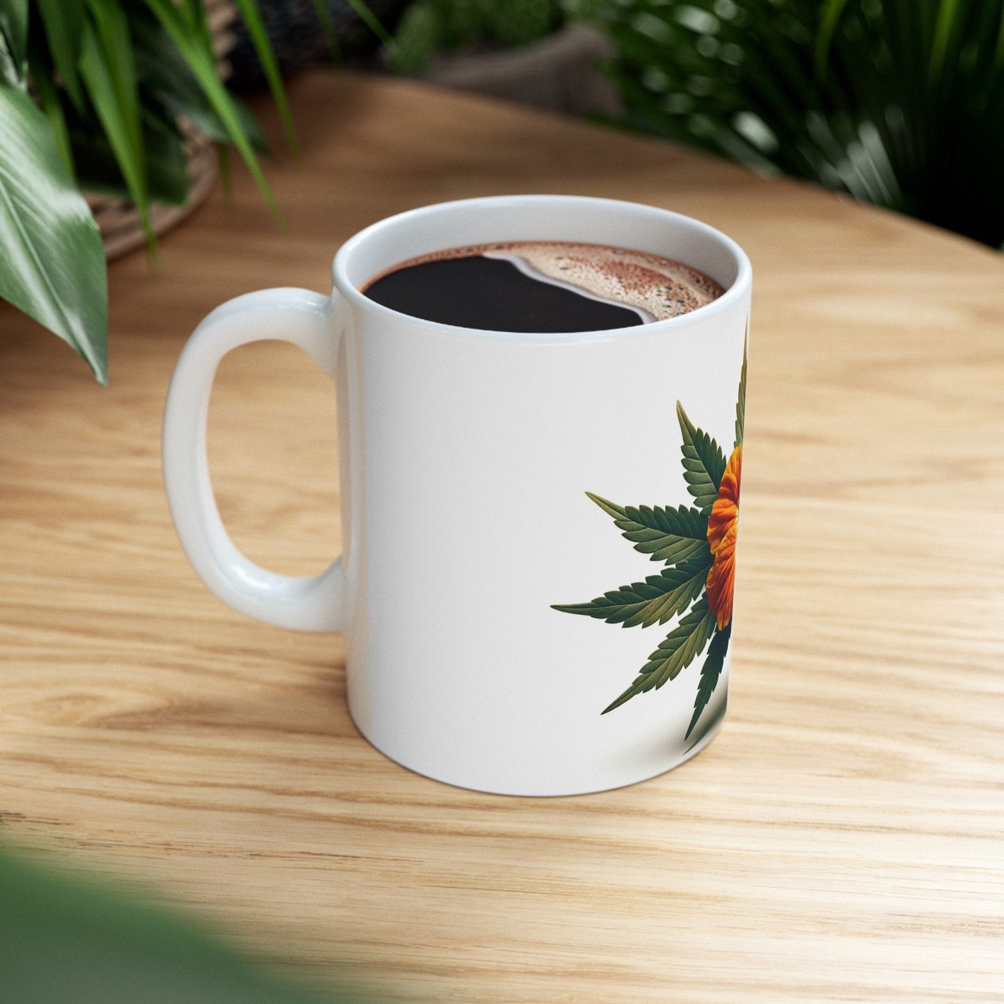 NASTURTIUM WEED FLOWER - Weed Coffee Mugs (11oz) Perfect Gift for Smokers/ Marijuana Gift; Wake and Bake Mug - Cannabis Cup / Stoner Mug